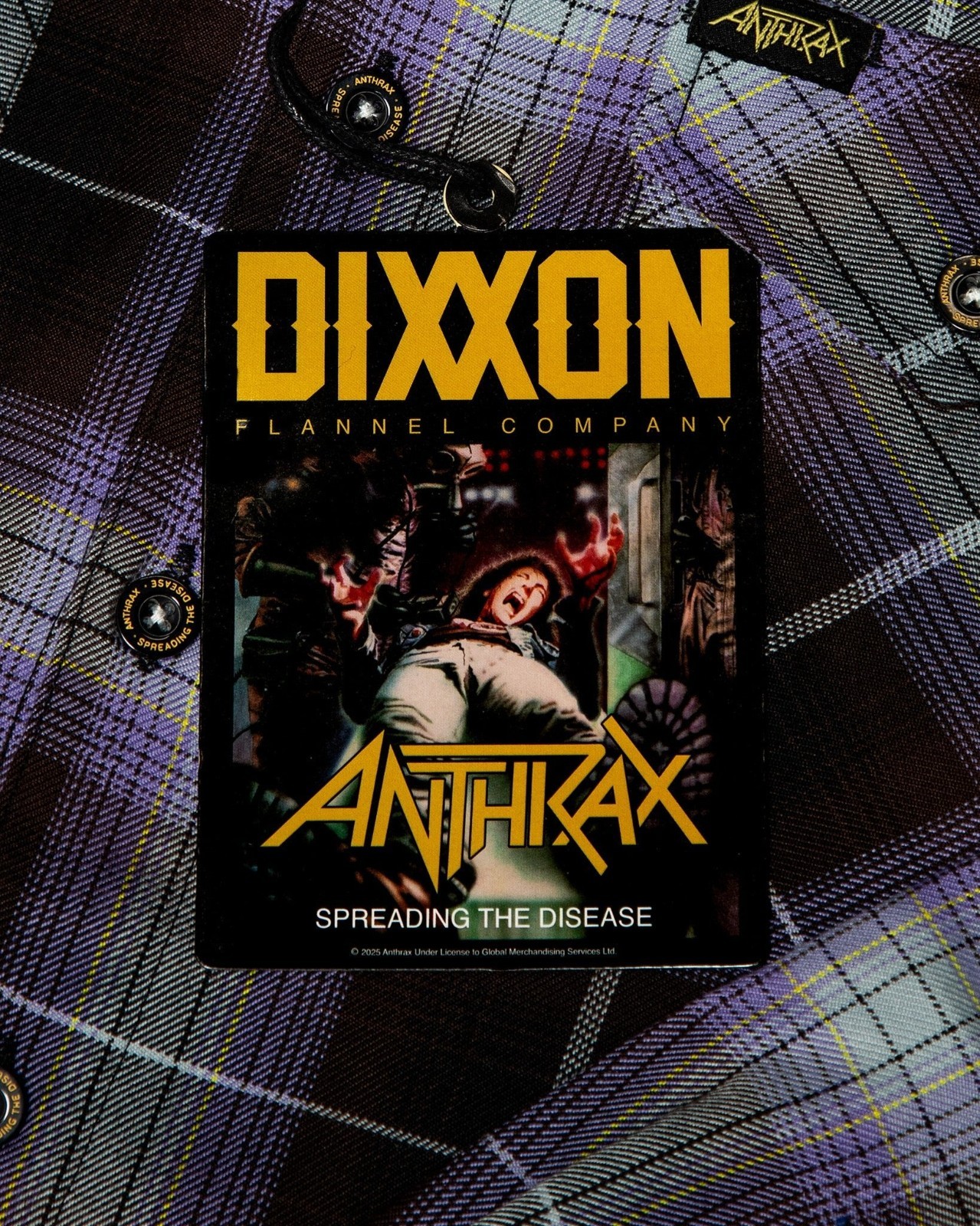 Dixxon x Anthrax Spreading the Disease Men's XL Flannel Shirt