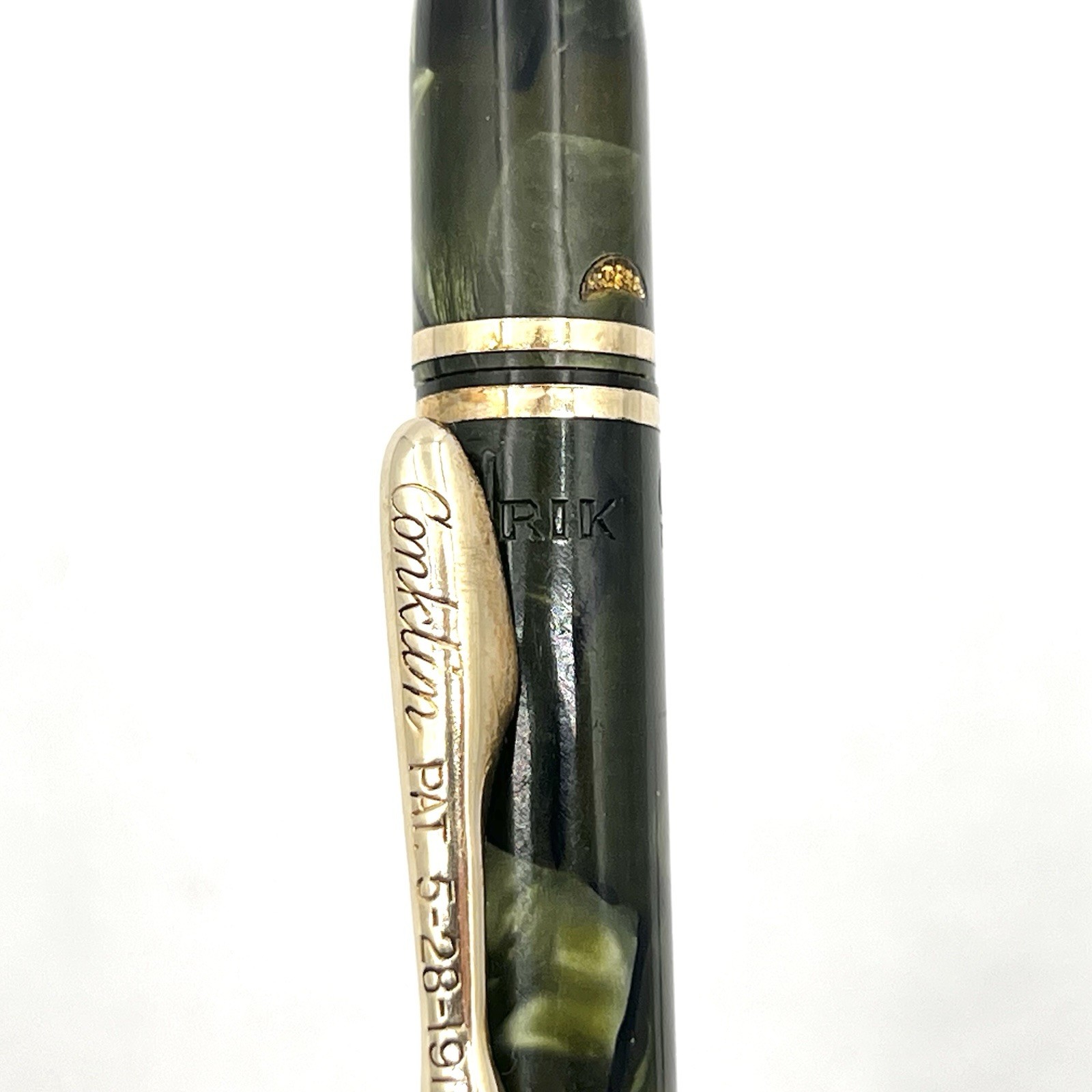 VTG Conklin Symetrik Green Marble Gold Trim 5-1/8" Twist Pencil
