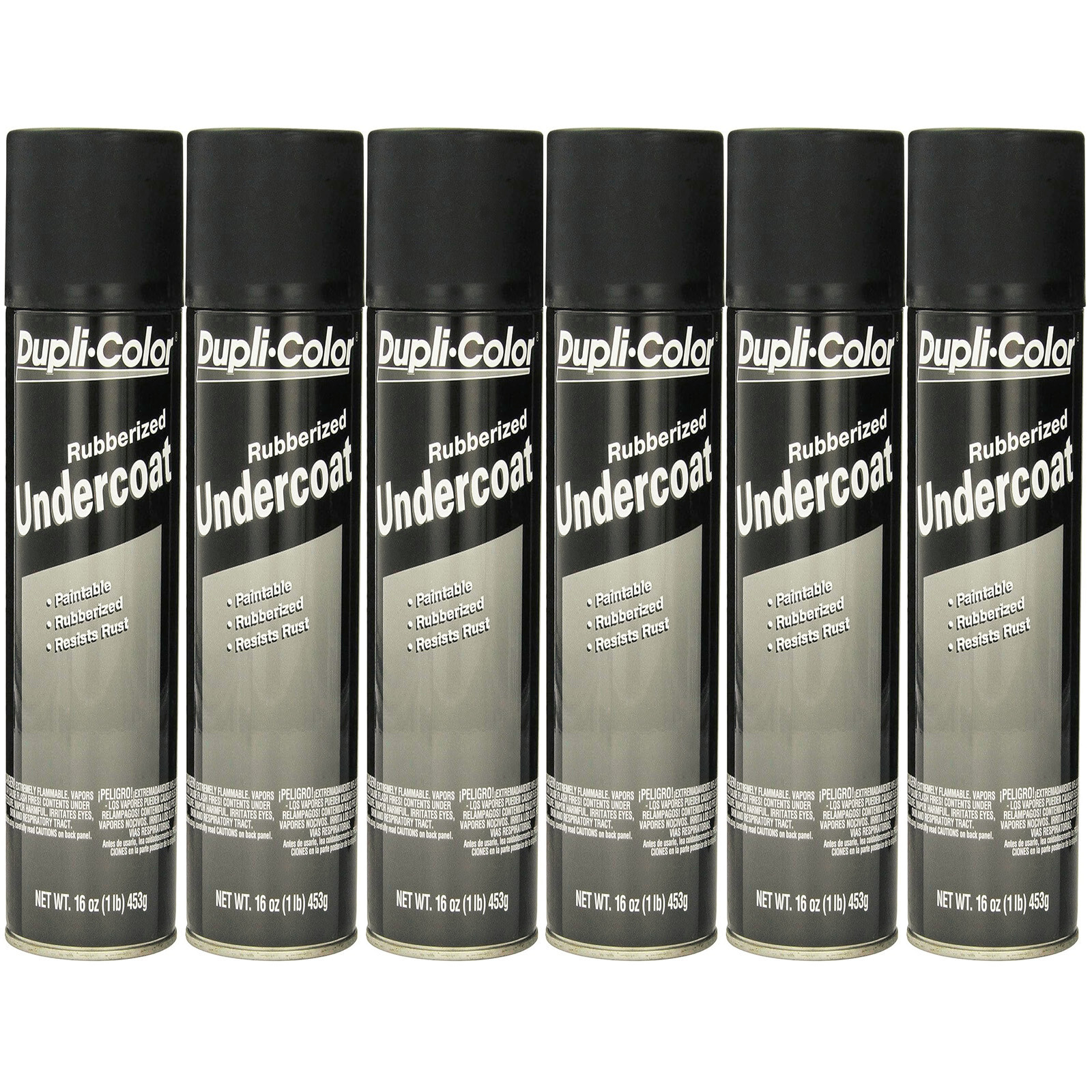 Duplicolor UC101 Undercoating Paintable Rubberized Undercoat 16oz. Spray 6 pack