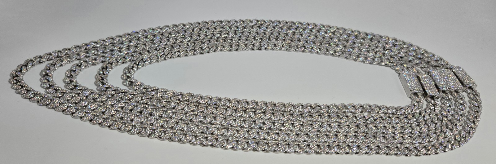 Genuine MOISSANITE Miami Cuban Chain Necklaces 6mm, 925 Sterling Silver, Icey