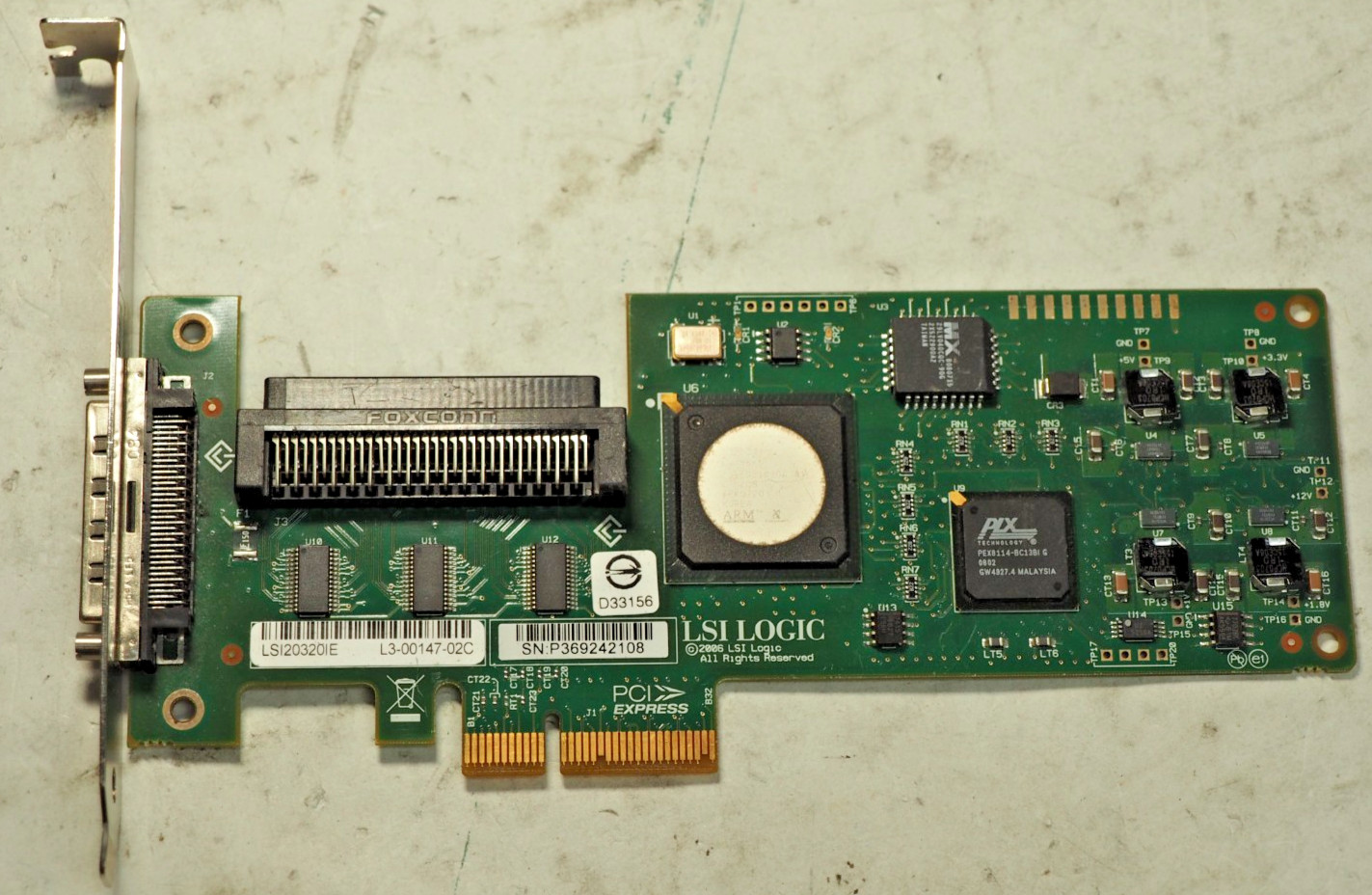 Dell NU947 LSI Logic LSI20320IE L3-00147-02C Controller Card PCIe x4 SCSI