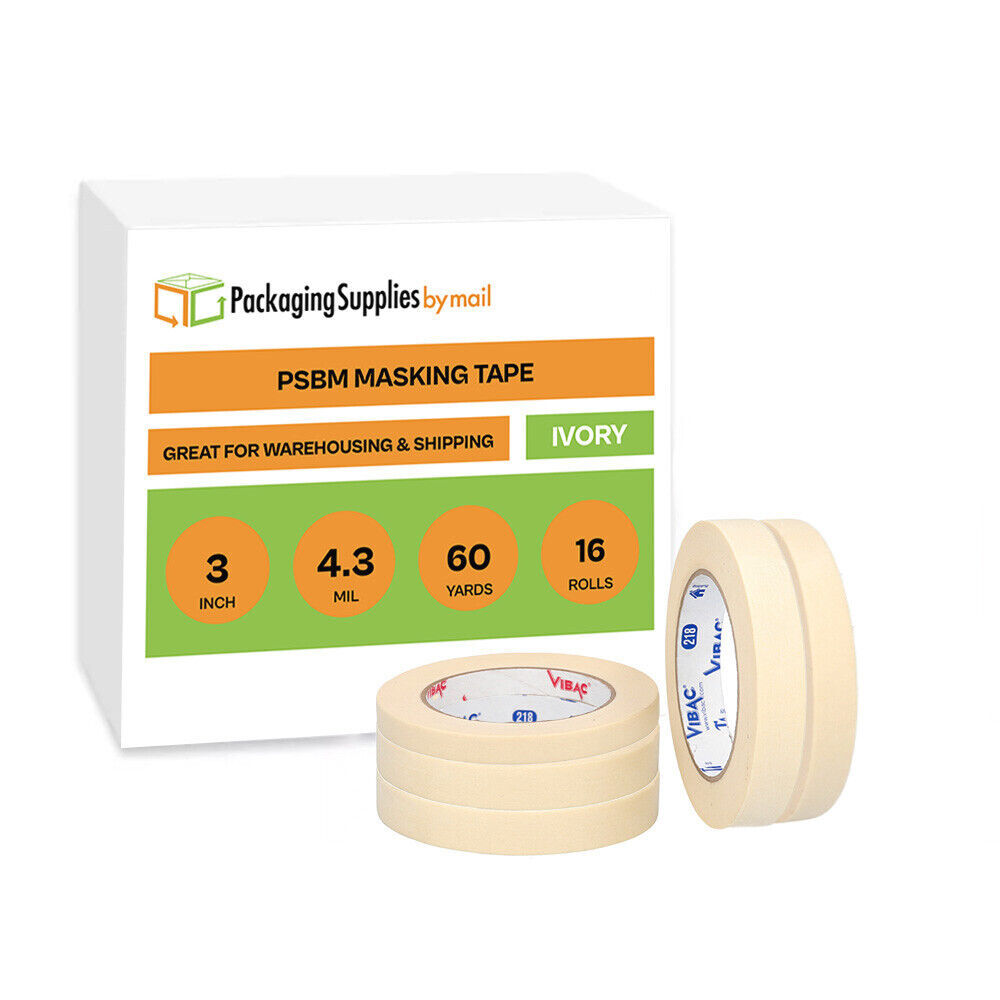 General Purpose Utility Grade Masking Tape 4.3 Mil, 3" x 60 Yards, 16 Rolls