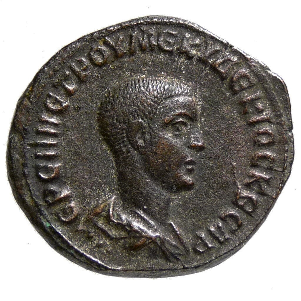 HERENNIUS ETRUSCUS/Eagle SC. Scarce Large Tetradrachm Roman Empire Coin Antioch