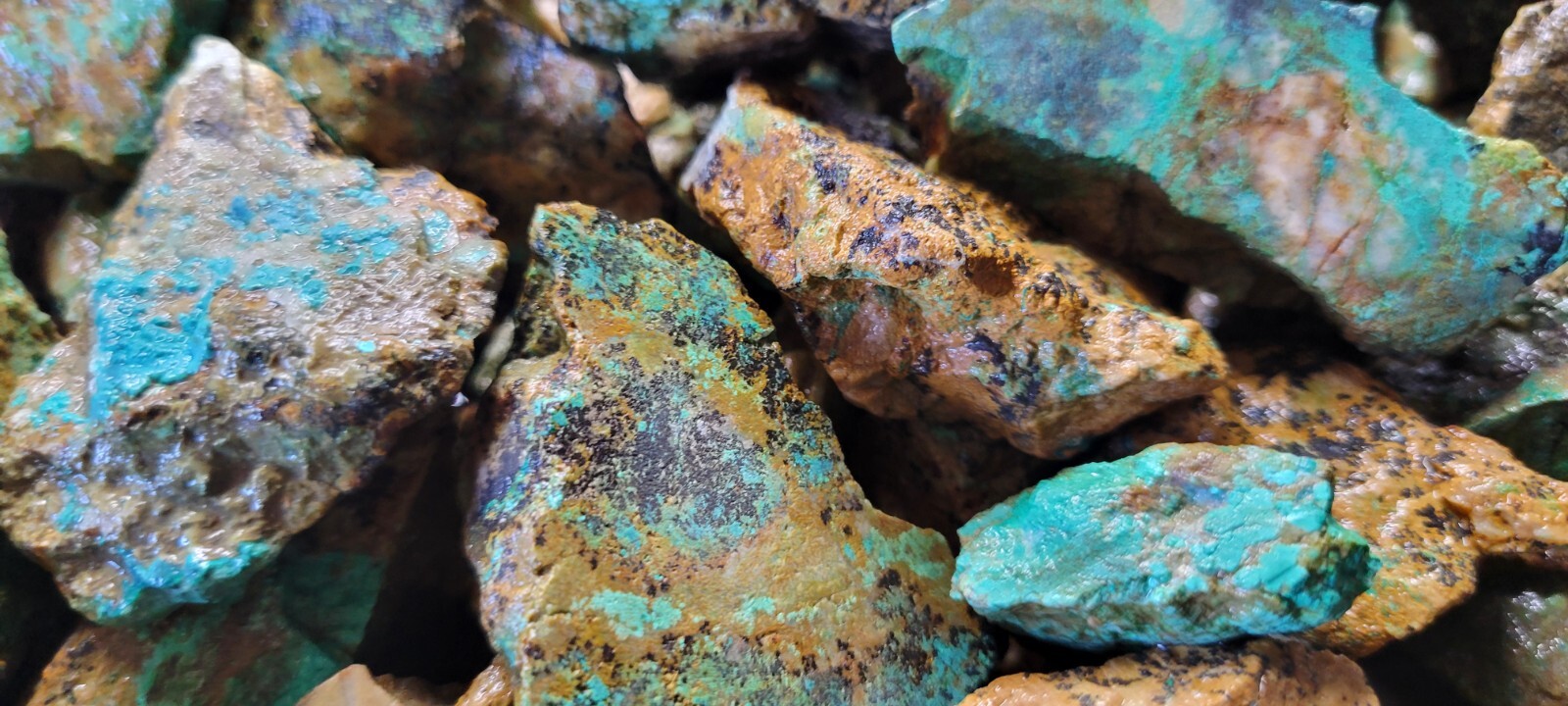 Natural Turquoise Rough Blue Silver Mine, Lone Mountain District NV - Half Pound