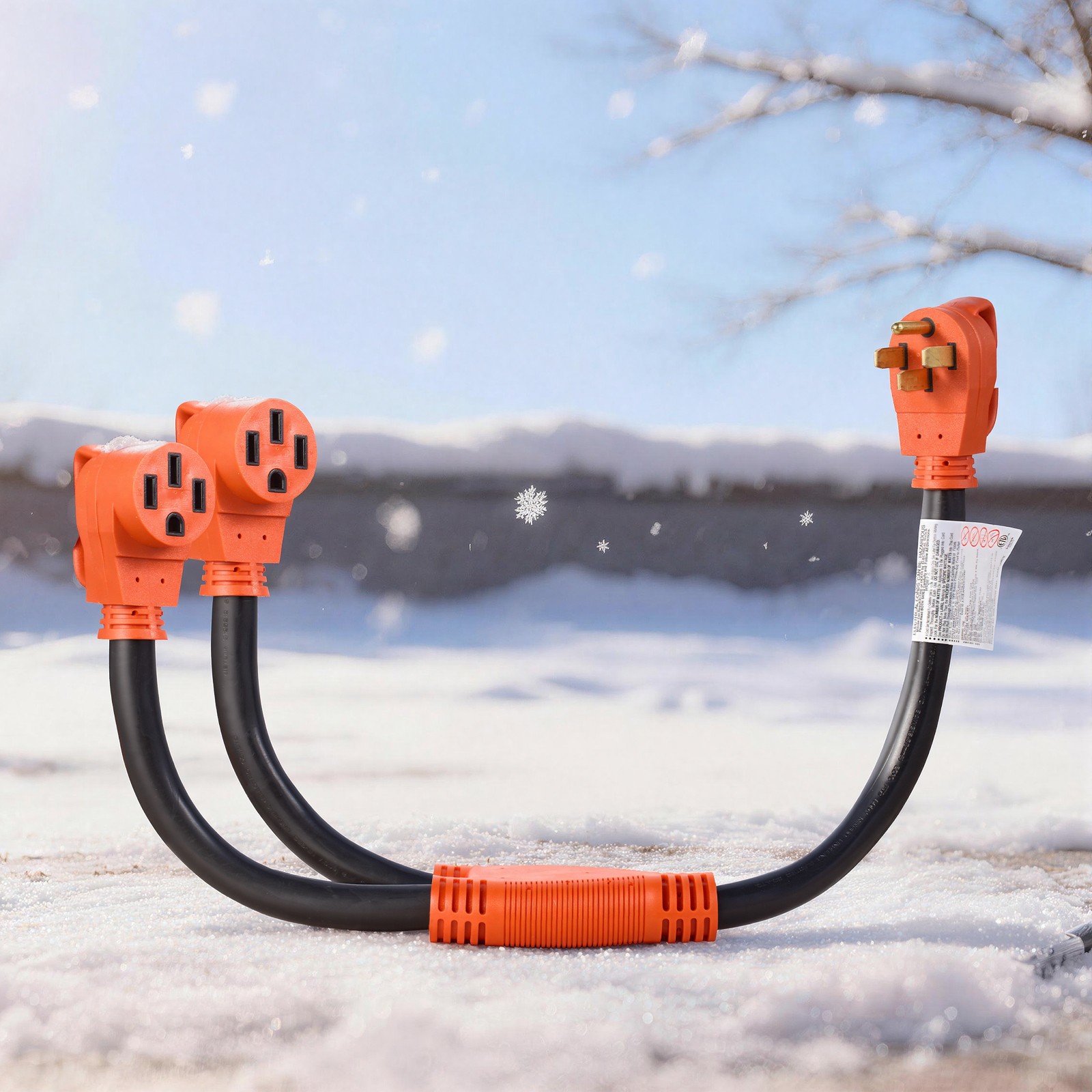 VEVOR Y Splitter Adapter Cord 50 Amp NEMA 14-50 4 Prong 240V Splitter for RV EV