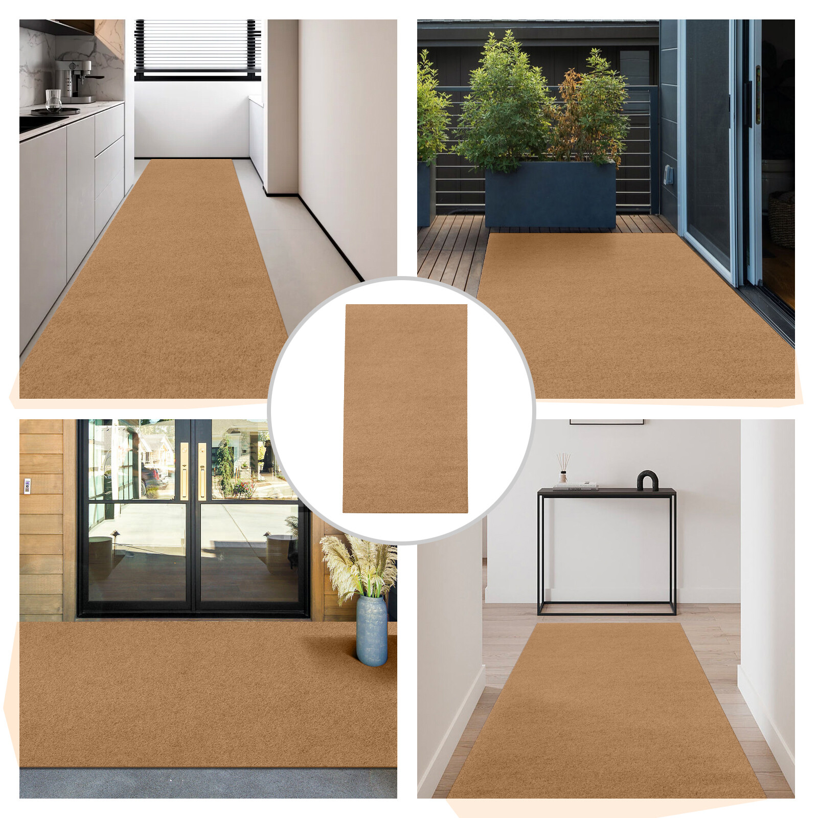Runner Rug 2 x 8, 2 x 10 ft Hallway Non Slip Rubber Back Rugs for Kitchen Indoor
