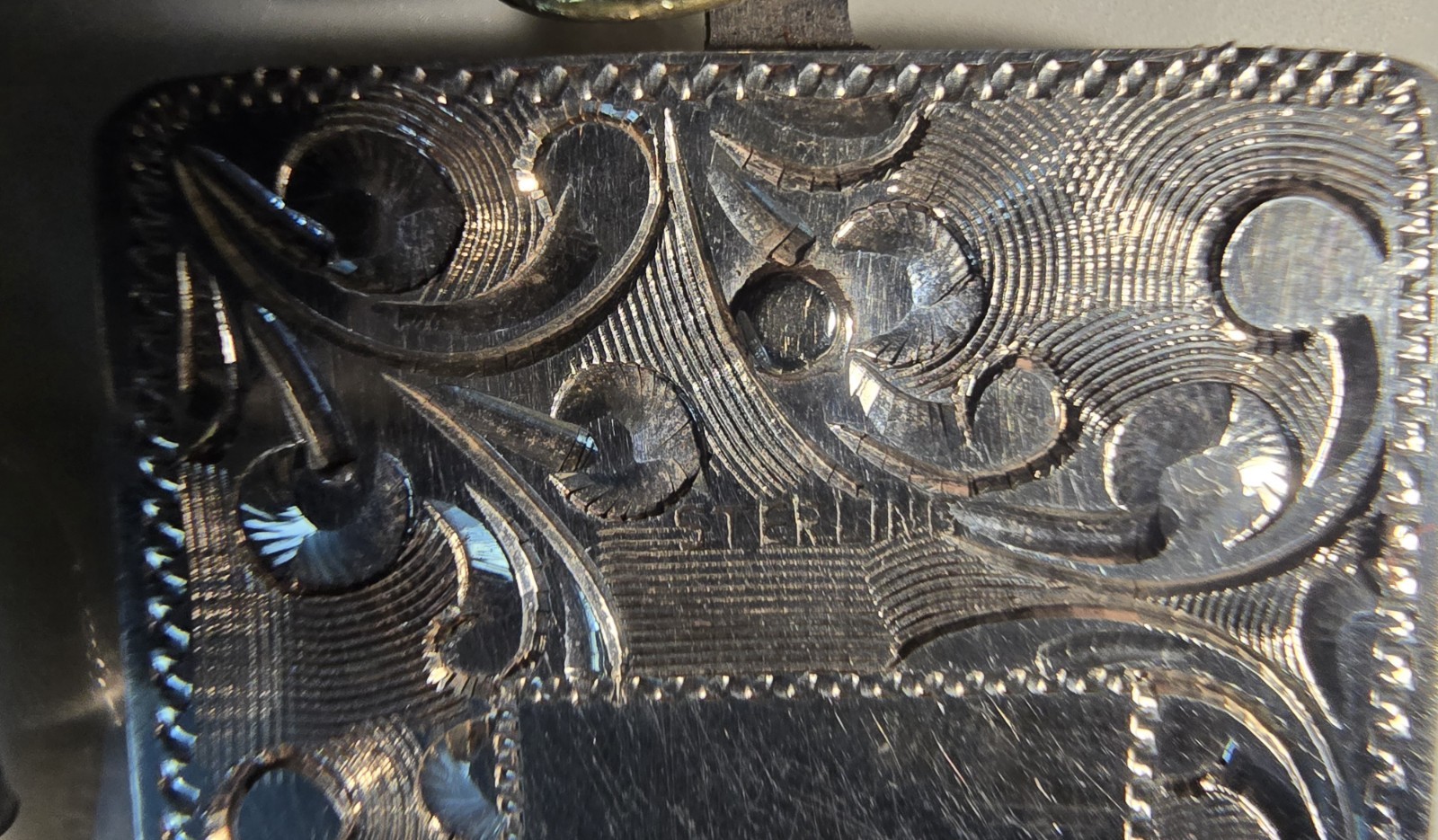 Vintage Engraved Sterling Silver Pocket Knife Keychain Bottle Opener