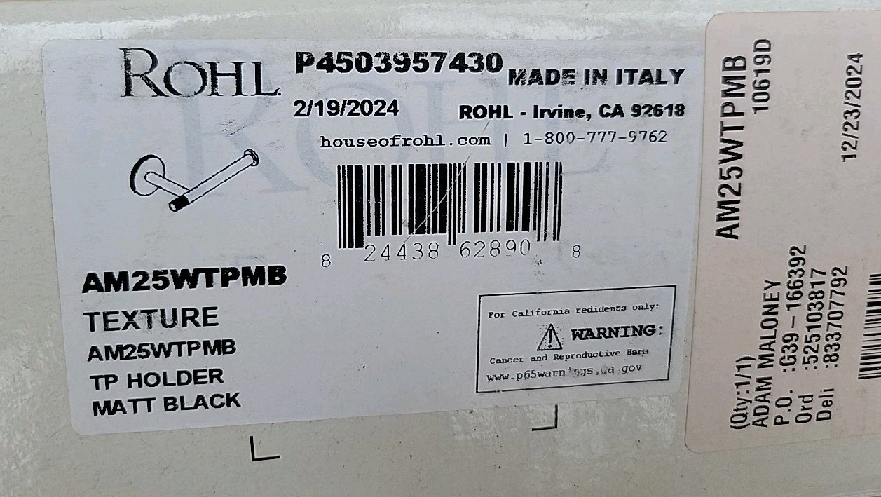 Rohl AM25WTPMB Amahle Toilet Paper Holder READ