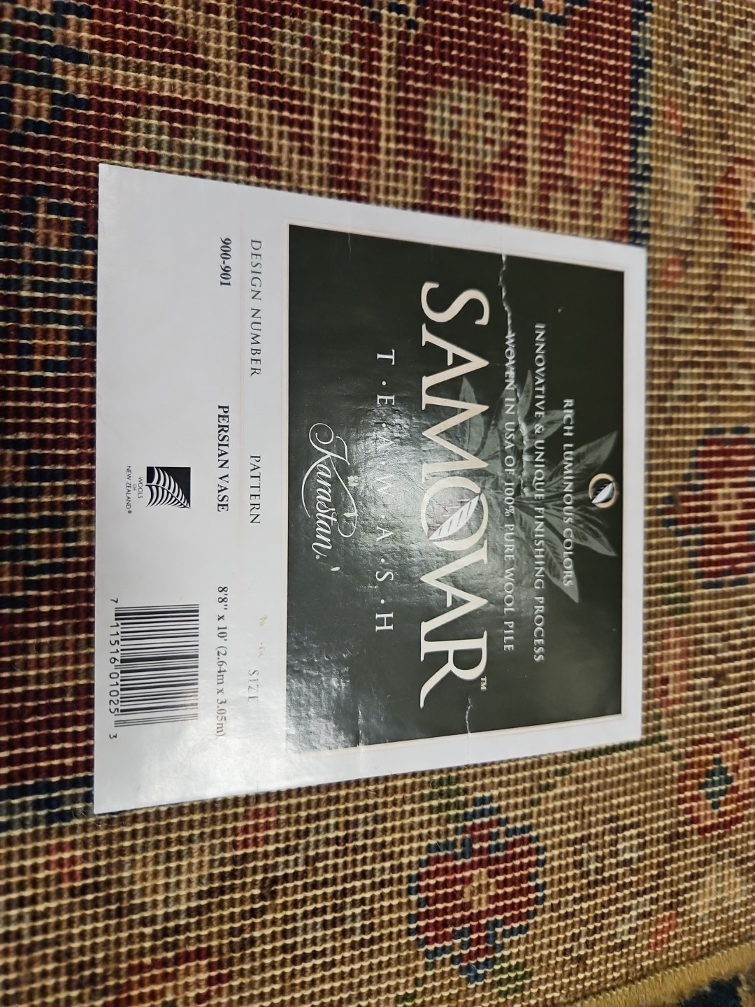 8x10 KARASTAN SAMOVAR TEAWASH KIRMAN VASE 901 -100% WOOL RUG EXCELLENT CONDITION