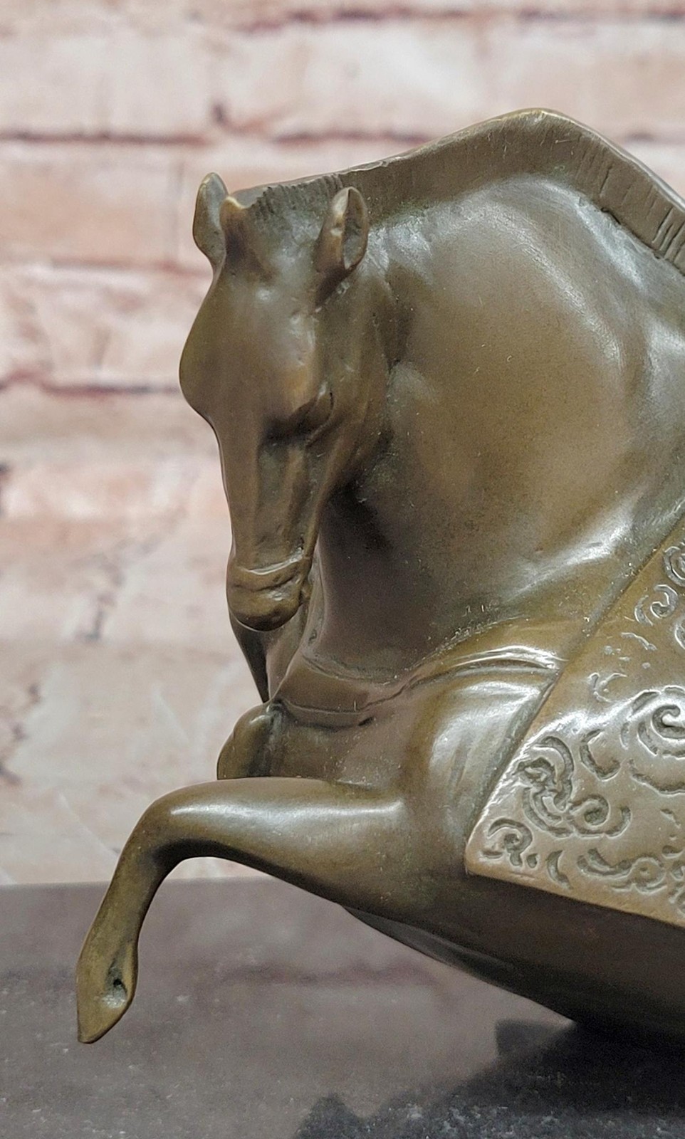 Signed Milo Bronze Chinese Zodiac Tang Horse Fengshui Luck Animal Statue