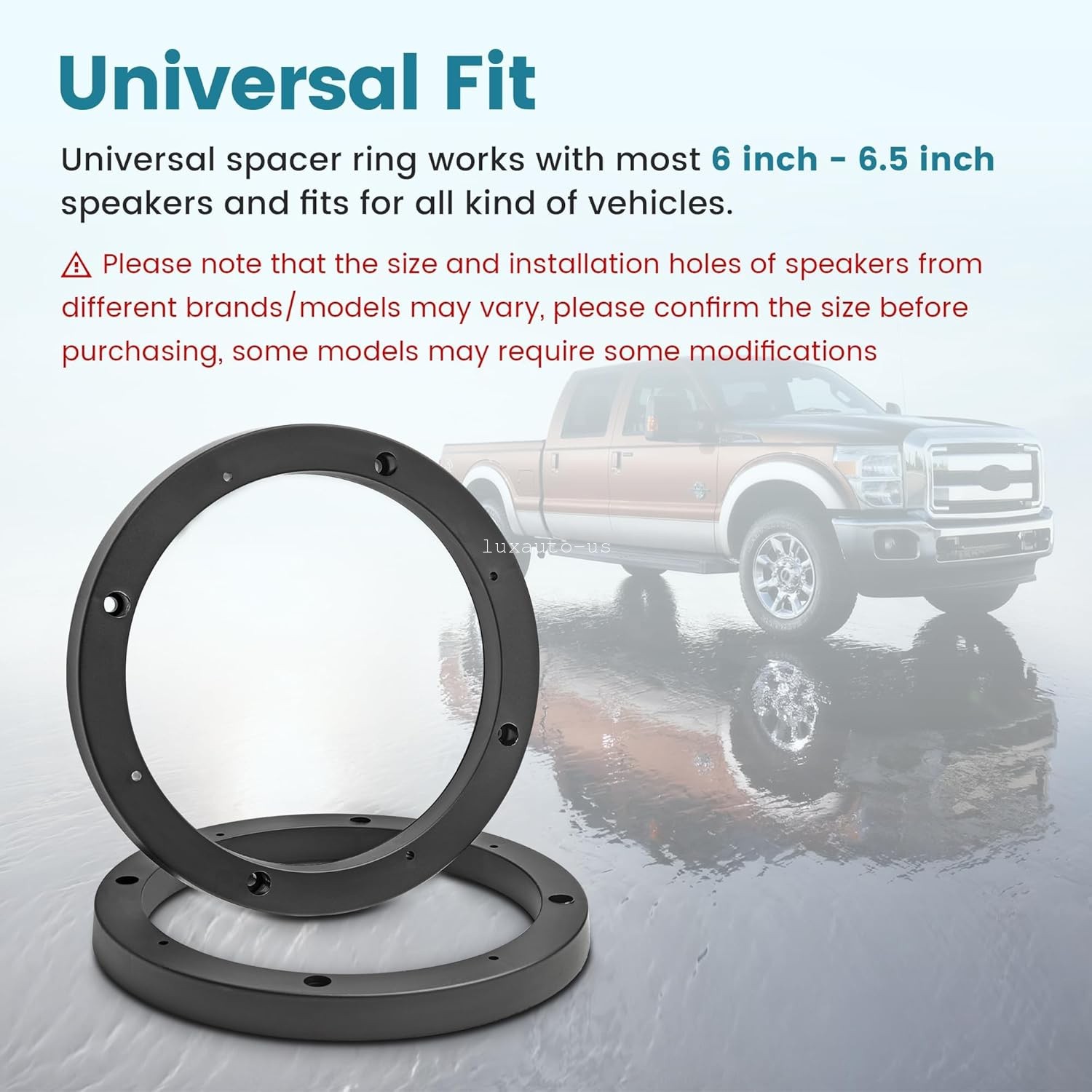 6.5 inch Plastic Spacer Speaker Rings Custom Mounting Adapter Subwoofer 2 Pairs