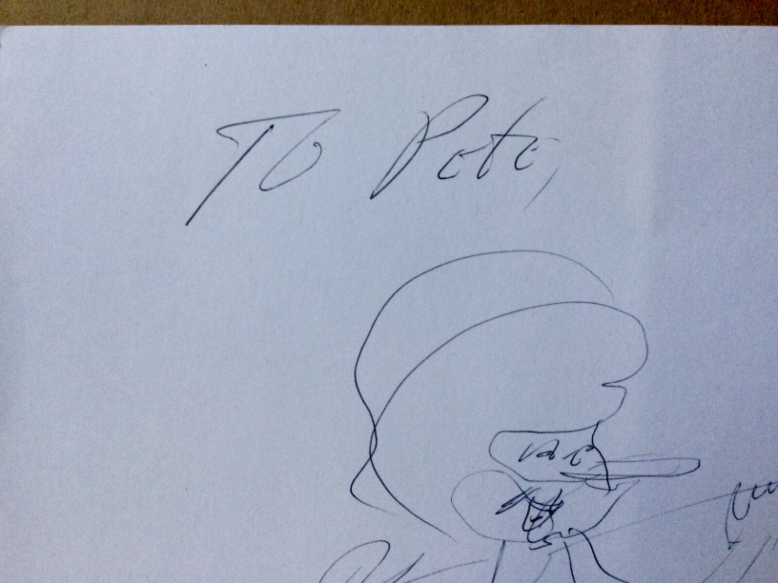 FATS DOMINO 1928-2017 rare hand drawn sketch signed.