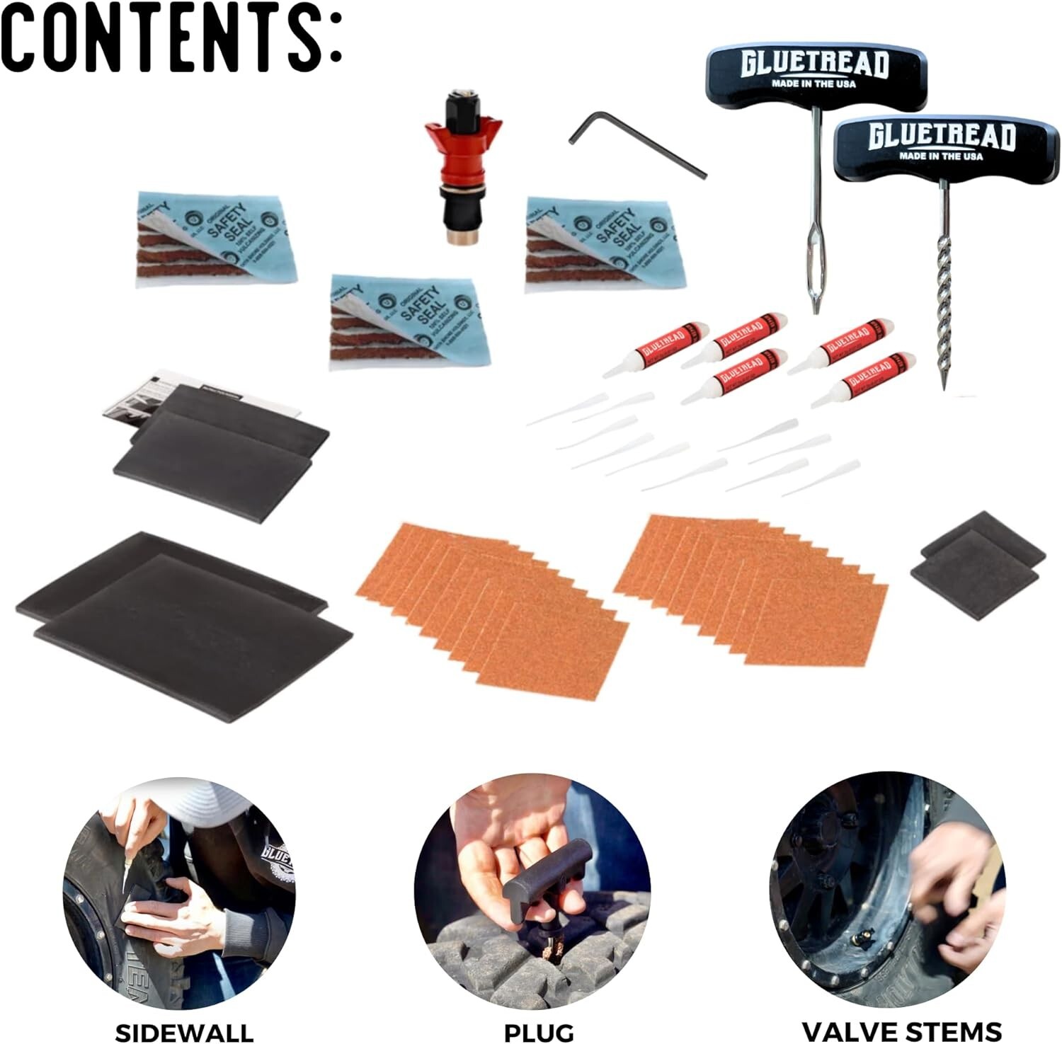 GlueTread Complete Off-Road Tire Repair Kit | Repair Any Kind of Tire Puncture