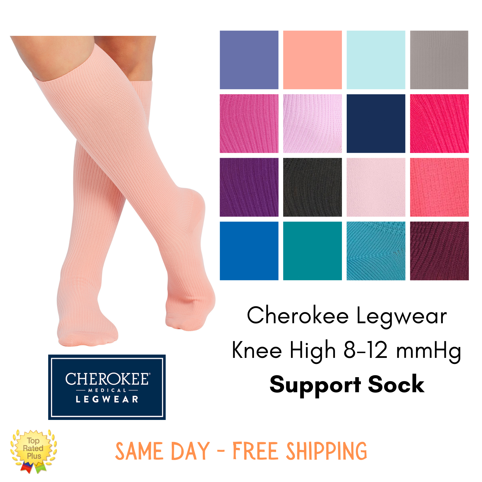 Cherokee Legwear Knee High 8-12 mmHg Support Socks | YTSSOCK1