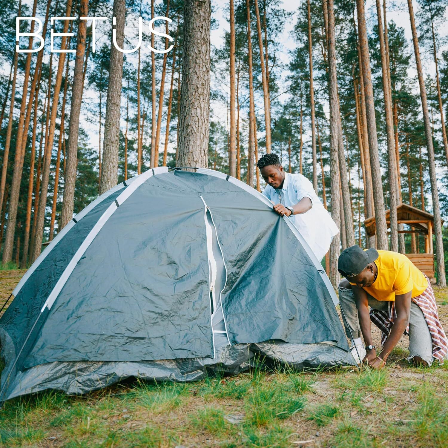 Betus Fibreglass Tent Poles Replacement - Pre-Assembled Black Tent Pole 12Ft