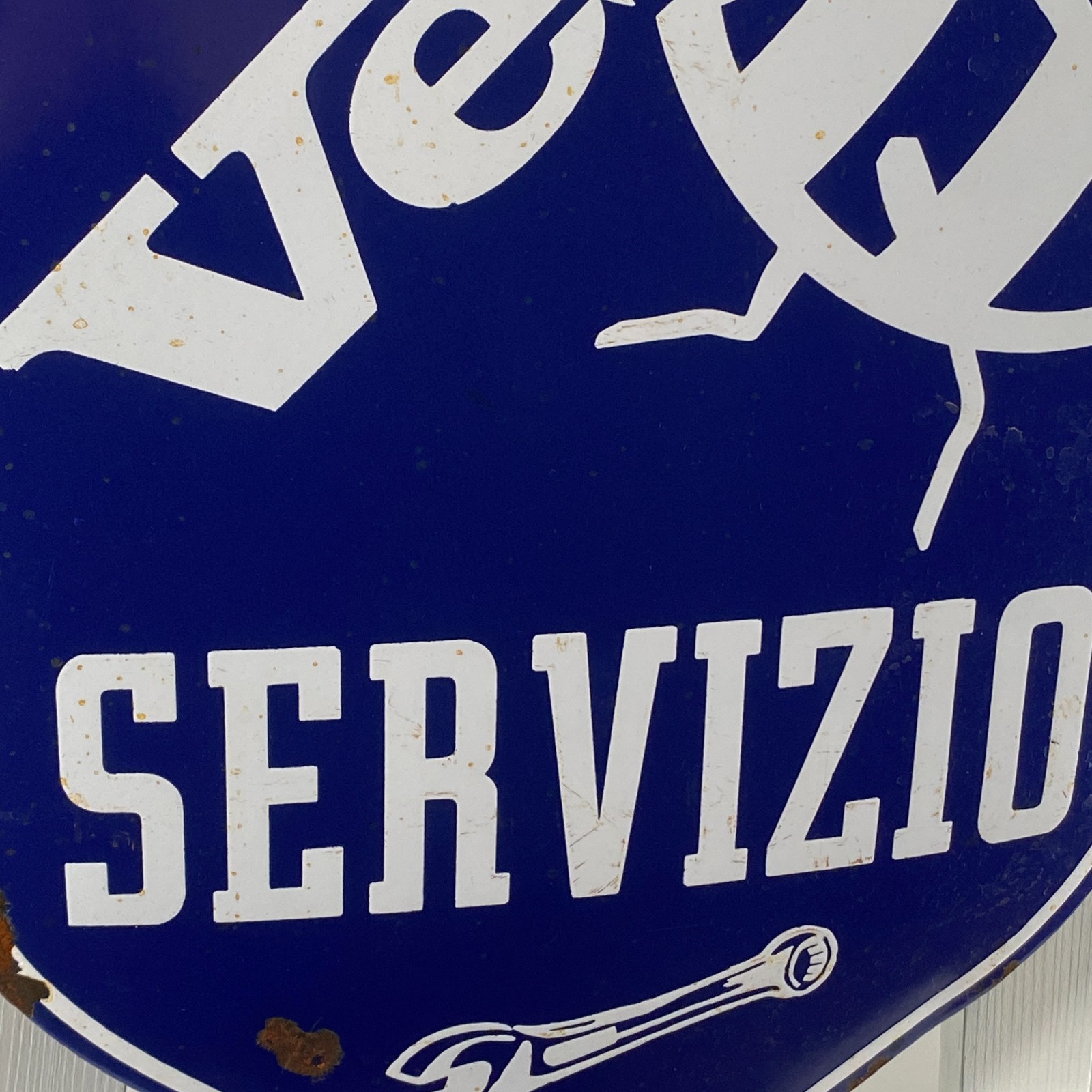 Piaggio Vespa Enamel Sign - 60x35cm (23.6x13.8") - Retro Service Vintage Signage