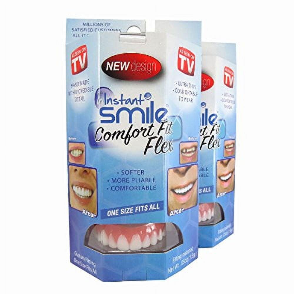 2 Pack Instant Smile Comfort Fit Flex - Bright Shade - Upper Cosmetic Teeth