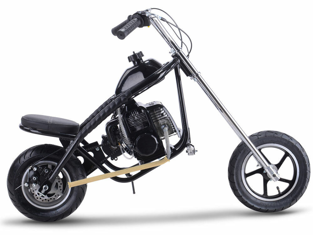 MotoTec 49cc Gas Powered Mini Chopper - 2 Stroke -BLACK