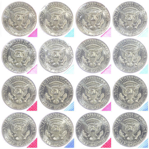 1980-1981 1984-1989 P D Kennedy Half Dollar BU Mint Cello Run Set 16 US Coins