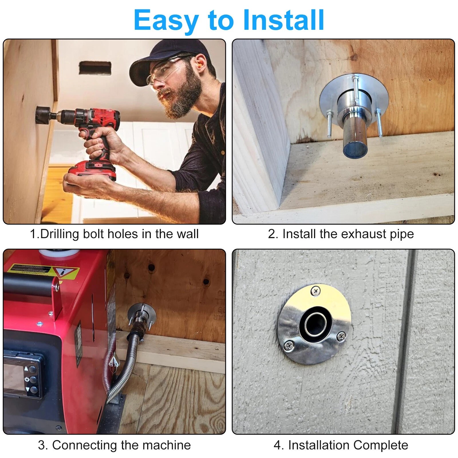 For Diesel Heaters 316 Stainless Steel Thru Hull Exhaust Fittings 24mm Pipe Tube