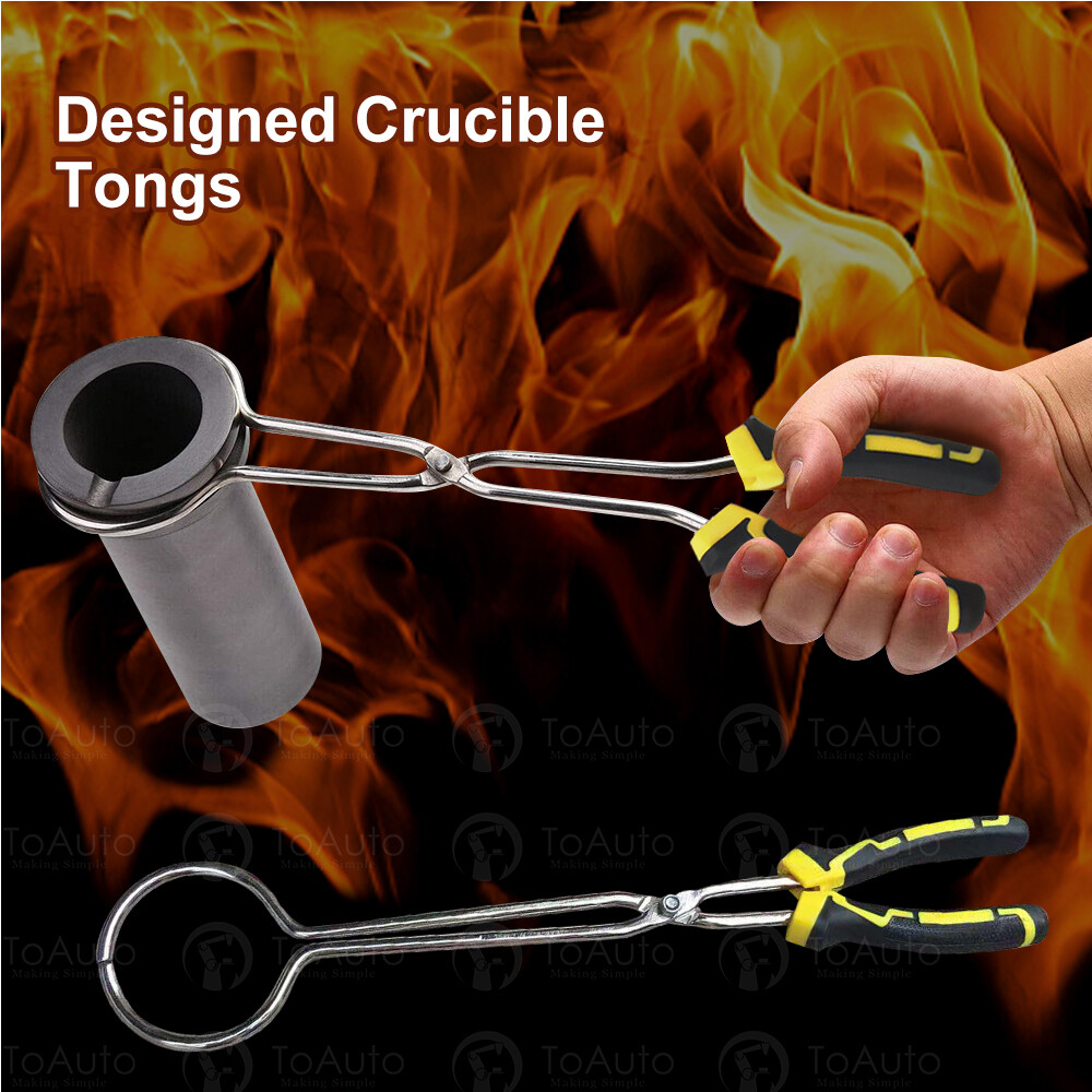 TOAUTO 3KG Digital Metal Melting Furnace kit Smelter Refining w/ 75ml Ingot Mold