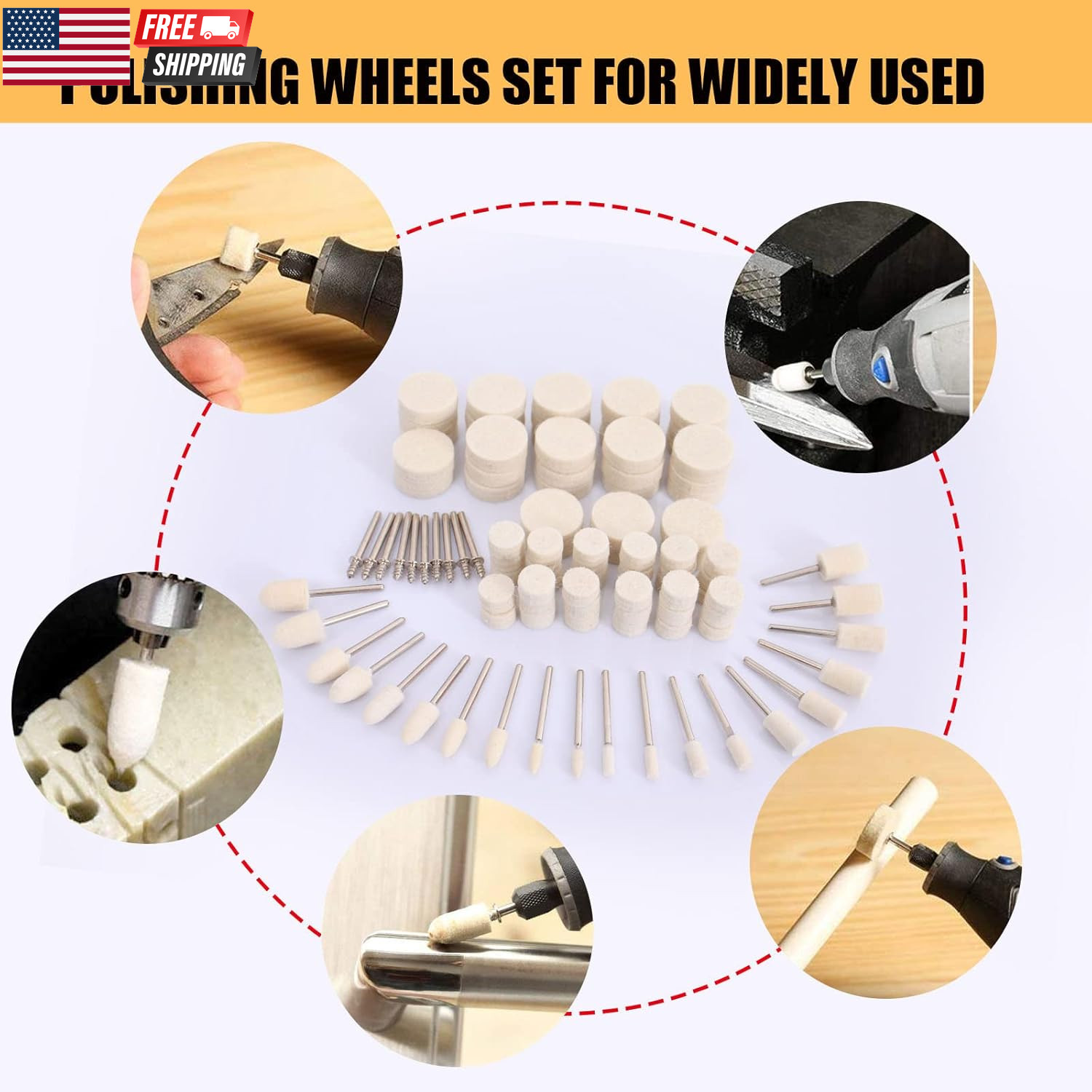 100PCS Polishing Buffing Wheel for Dremel Polishing Kit, Polishing Wheel for Dre