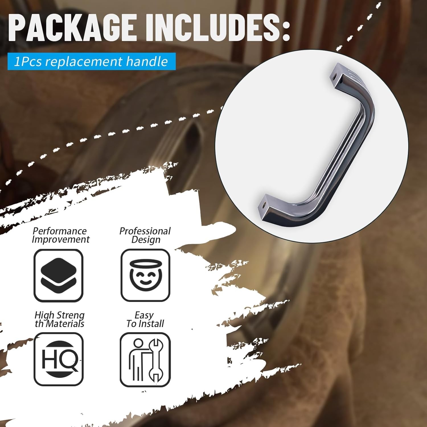 1x Replacement Handle For Magnalite,GHC Roasters,Round Pots 2 Holes are 3.57"