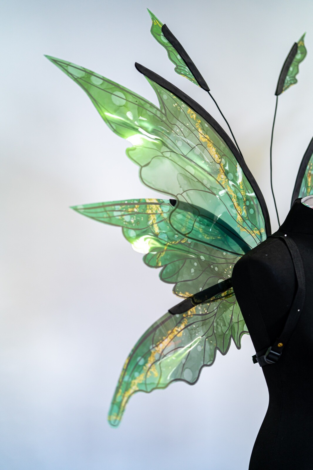 Green Fairy Wings Costume For Adult Butterfly Elf Cosplay Iridescent Halloween