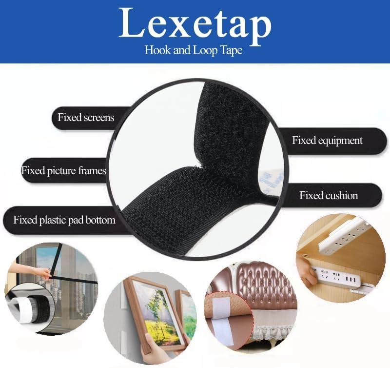 3M Hook and Loop Tape with Adhesive, Heavy Duty Self Sticky Interlocking Tape, S