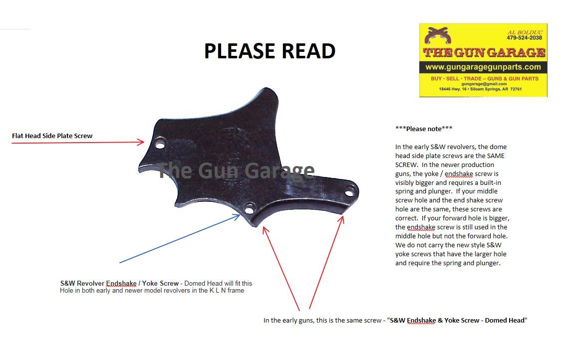 Smith & Wesson K L N Frame Revolver Side Plate Screw Set - BLUED