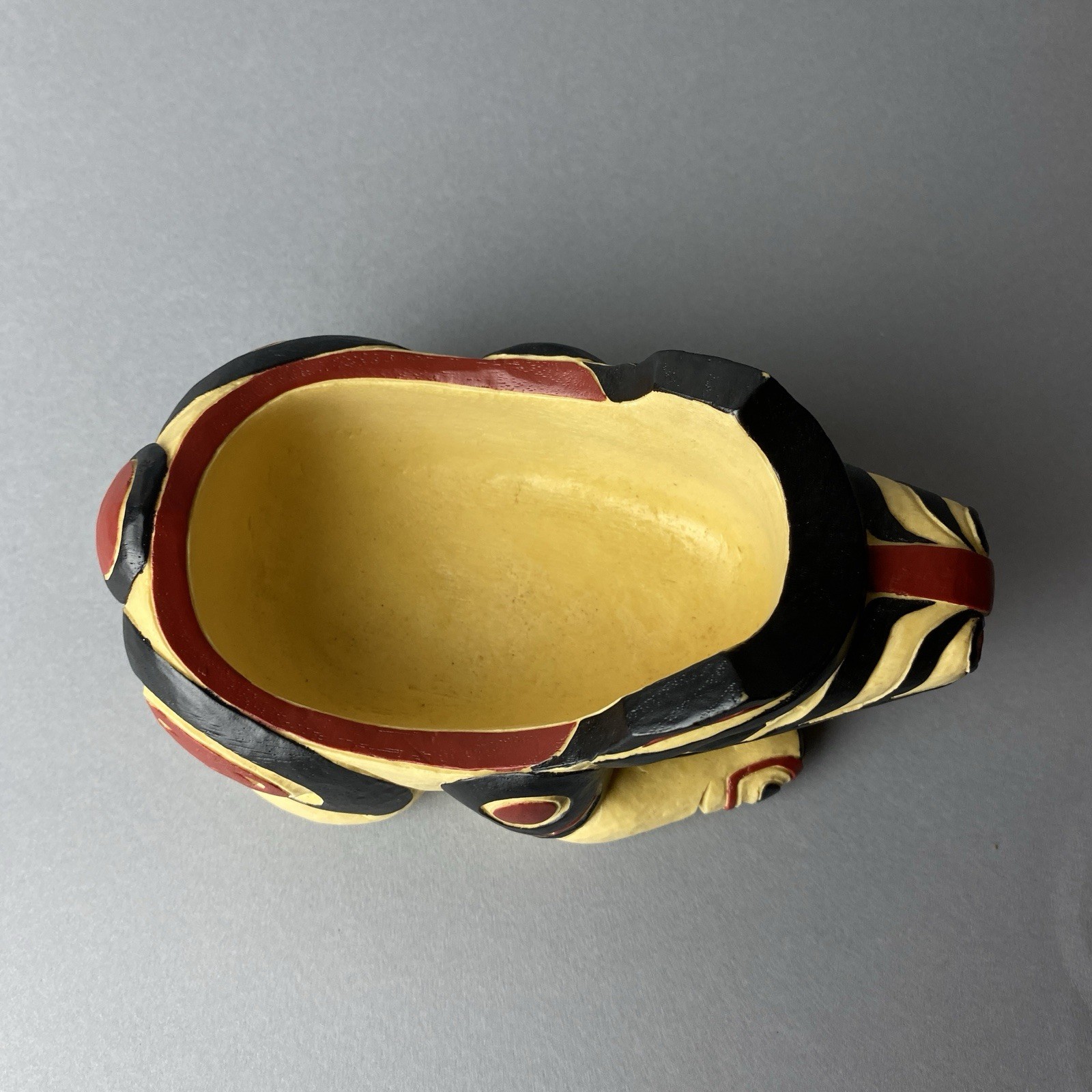 Potlatch Bowl Bear BOMA Hand Painted Art Northwest Coast First Nations Canada