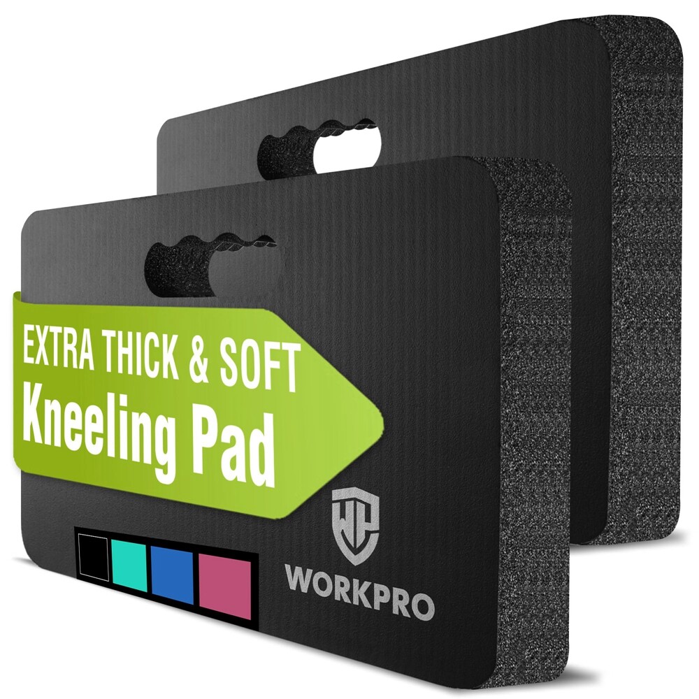 WORKPRO 2-Pack Extra Thick Kneeling Pad Soft Foam Cushioning for Knee Black