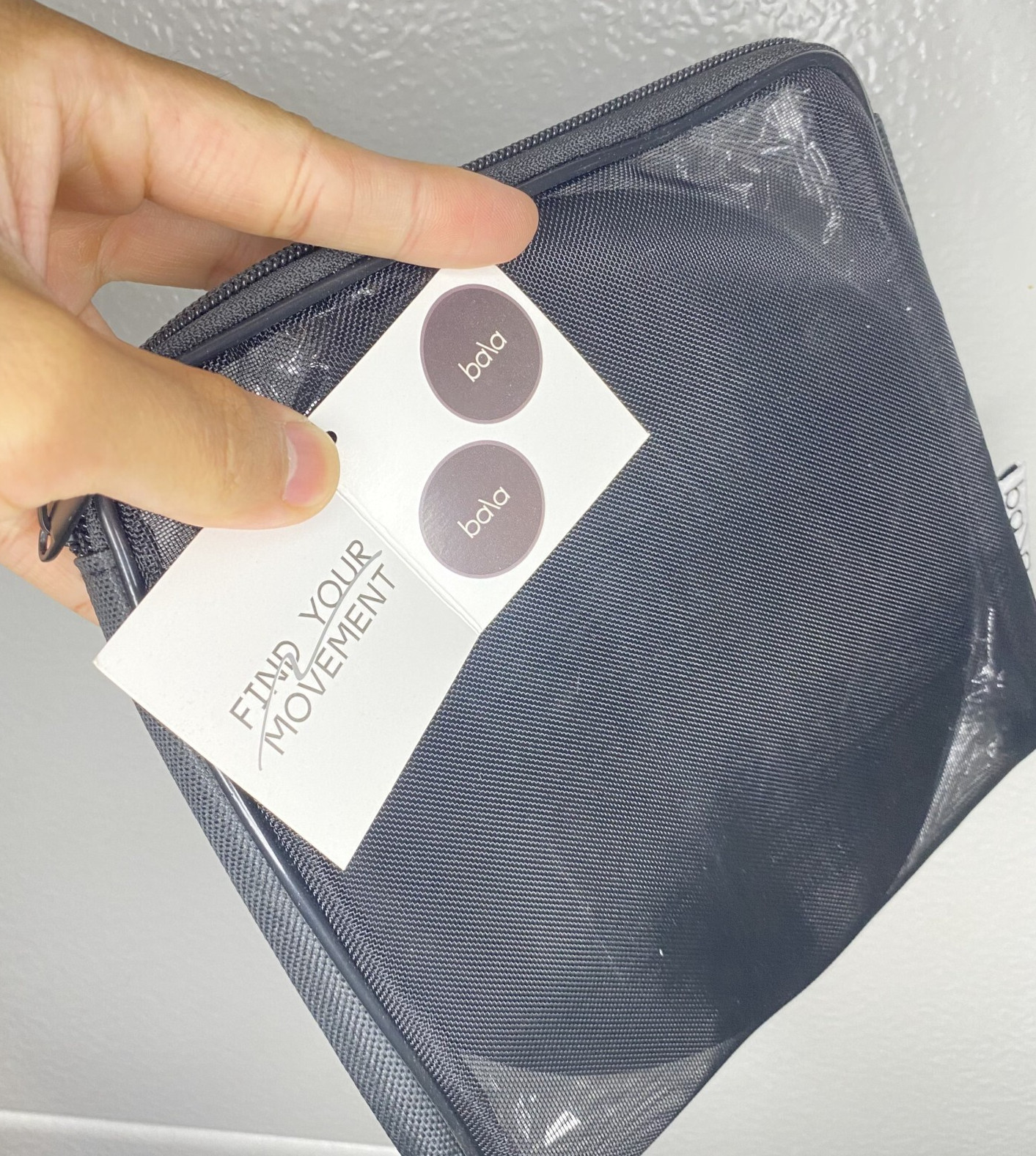 New Bala Exercise Sliders for Yoga HIIT Core Training 2 Pc Set Charcoal Mesh Bag