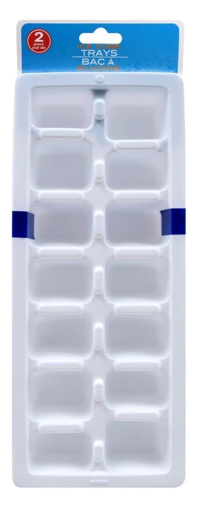 Plastic Ice Cube Tray Pack of 2 ~ White