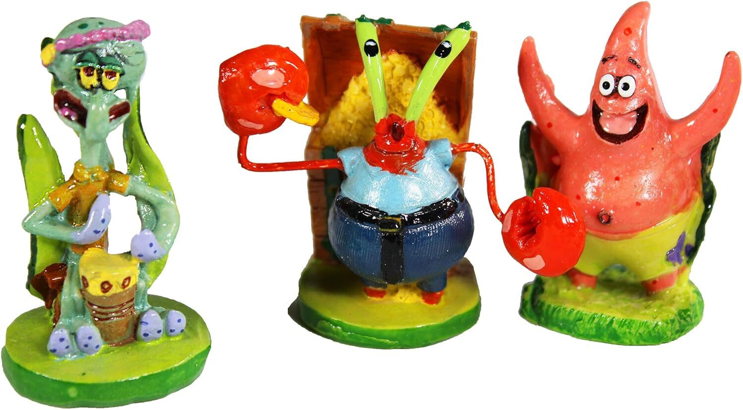 Bring Bikini Bottom to Life with SpongeBob Aquarium Ornament Set – 6 Pieces!