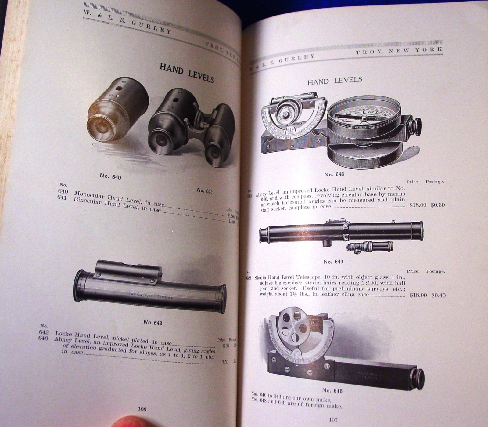 1913 Gurley Engineering Surveying & Drafting Insts. Catalog