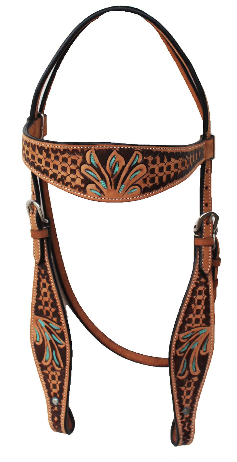Horse Western Barrel Show Pleasure LEATHER SADDLE Turquoise 5090