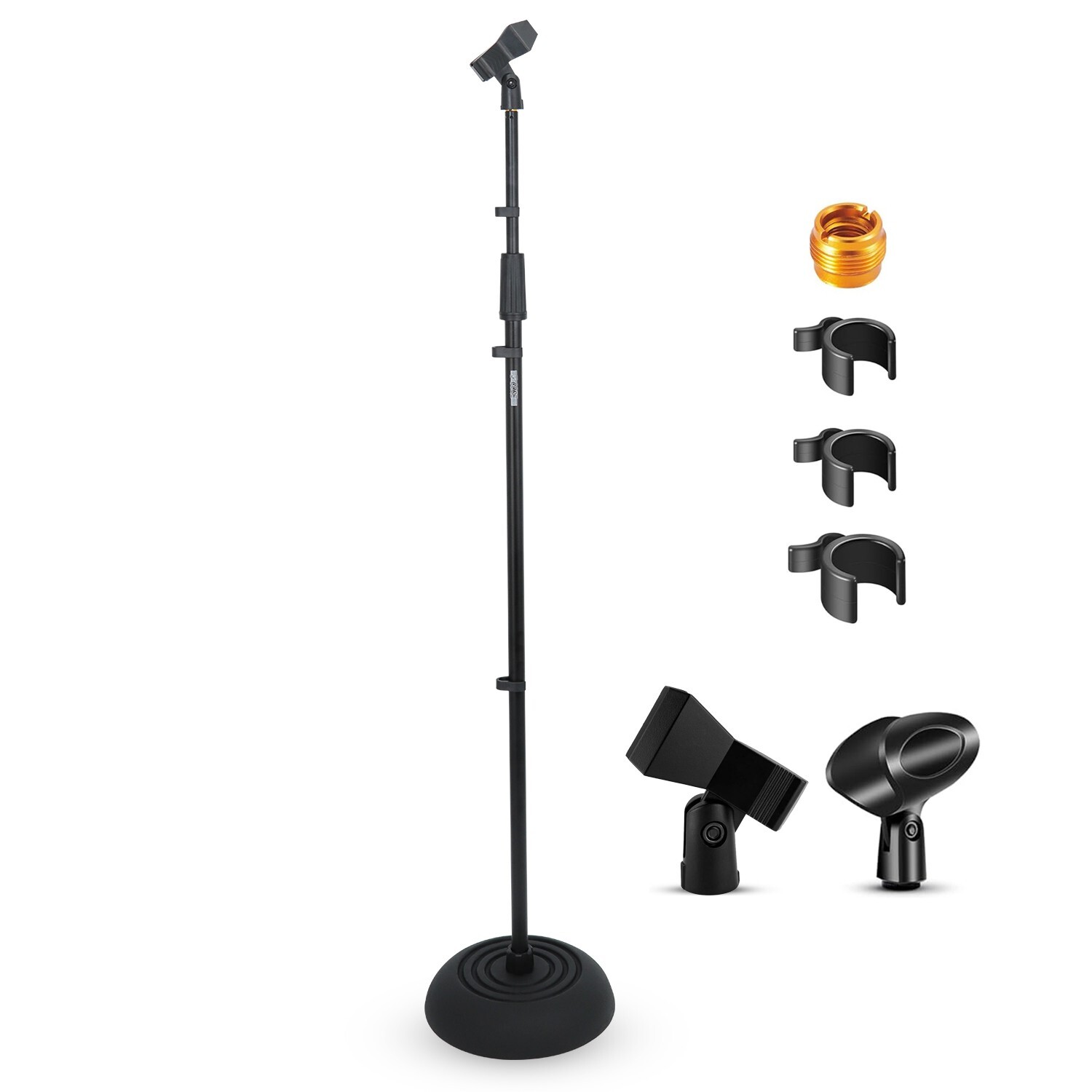 5Core Compact Base Microphone Floor Stand with Mic Holder 37.5 to 70 inches