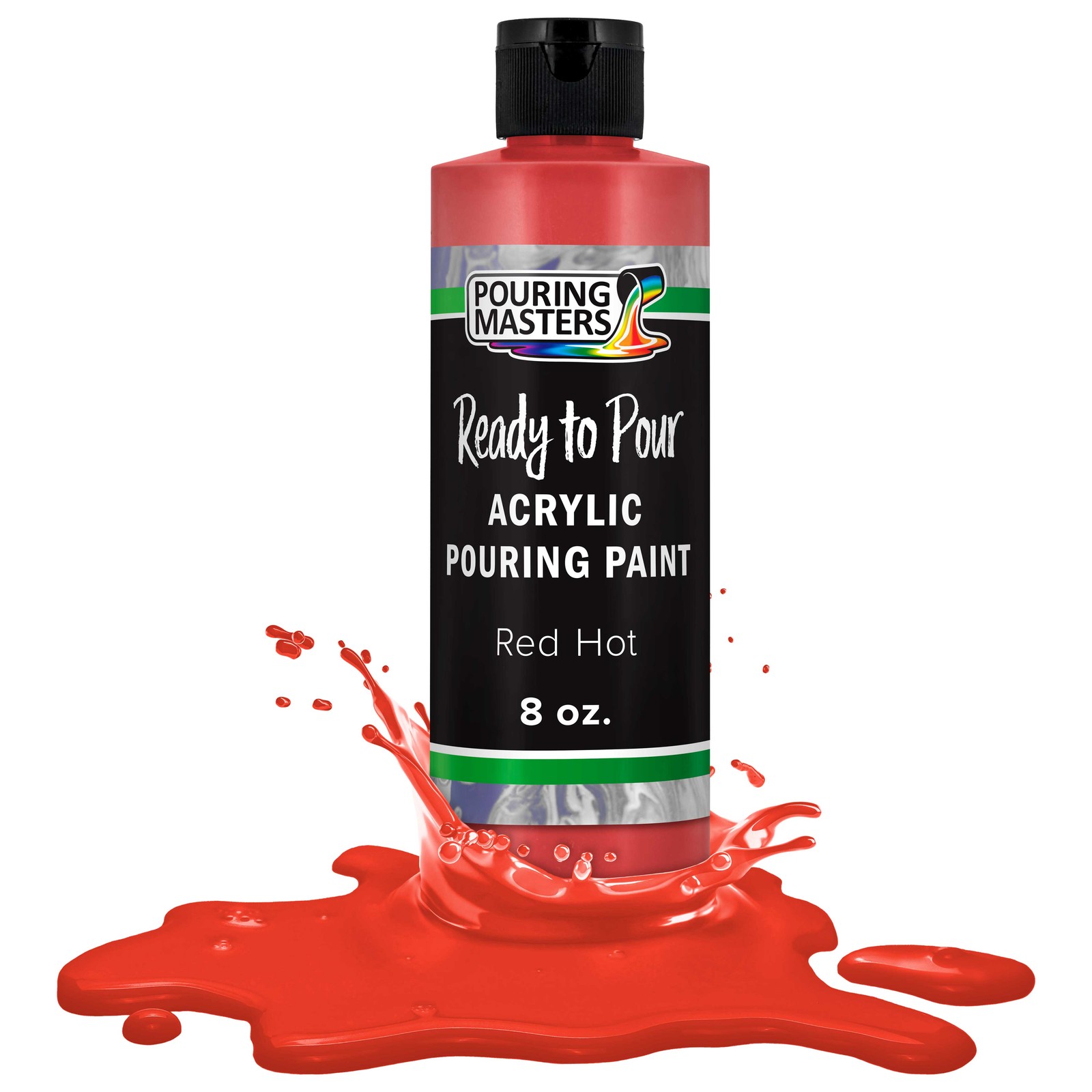 Pouring Masters Hot Tamale Red 8-Ounce Bottle of Water-Based Acrylic Paint