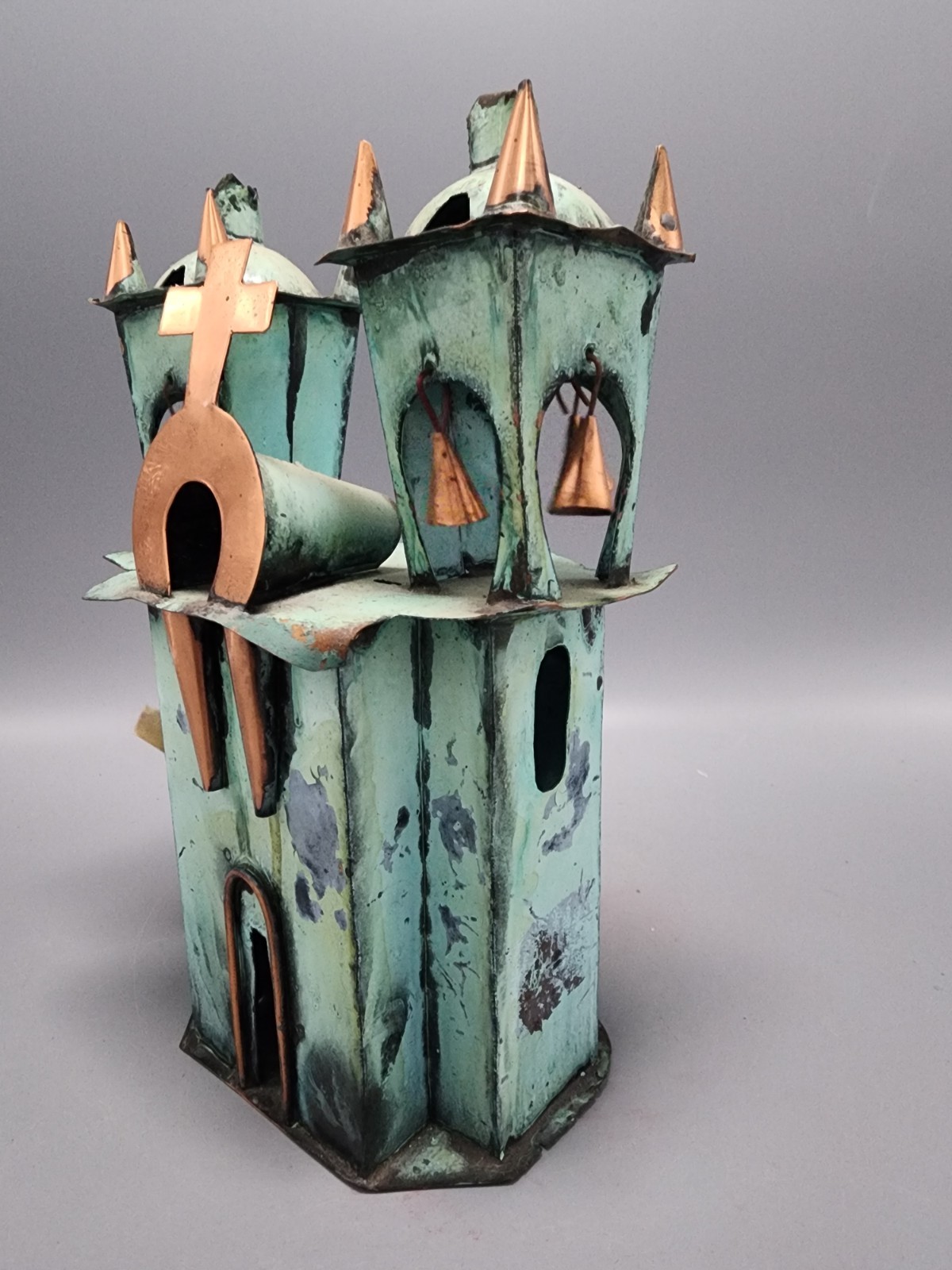 Handmade Metal Ayacucho Church W/Bells From Peru from Raquel's Collection