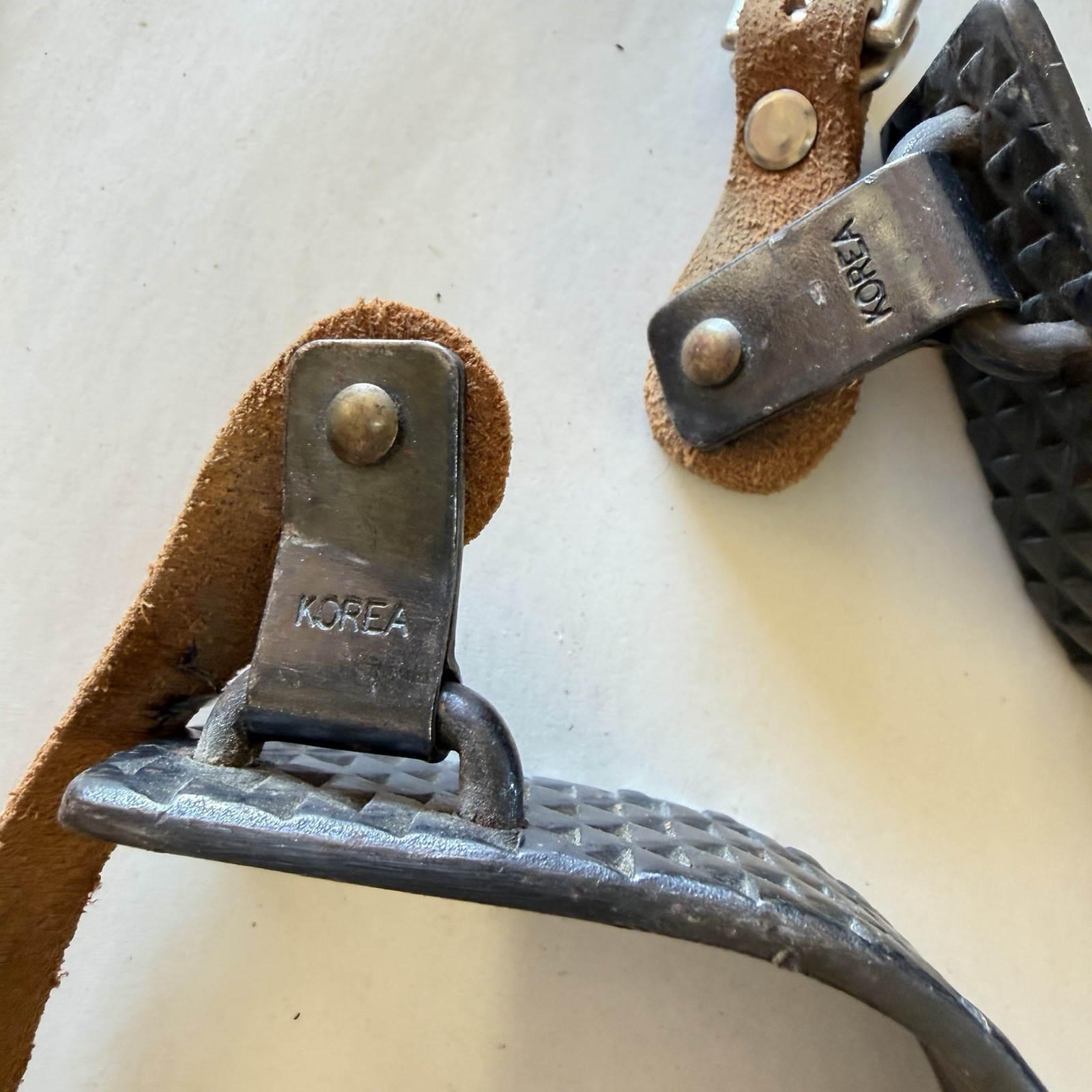 Leather Black Rasp Spurs - Korea