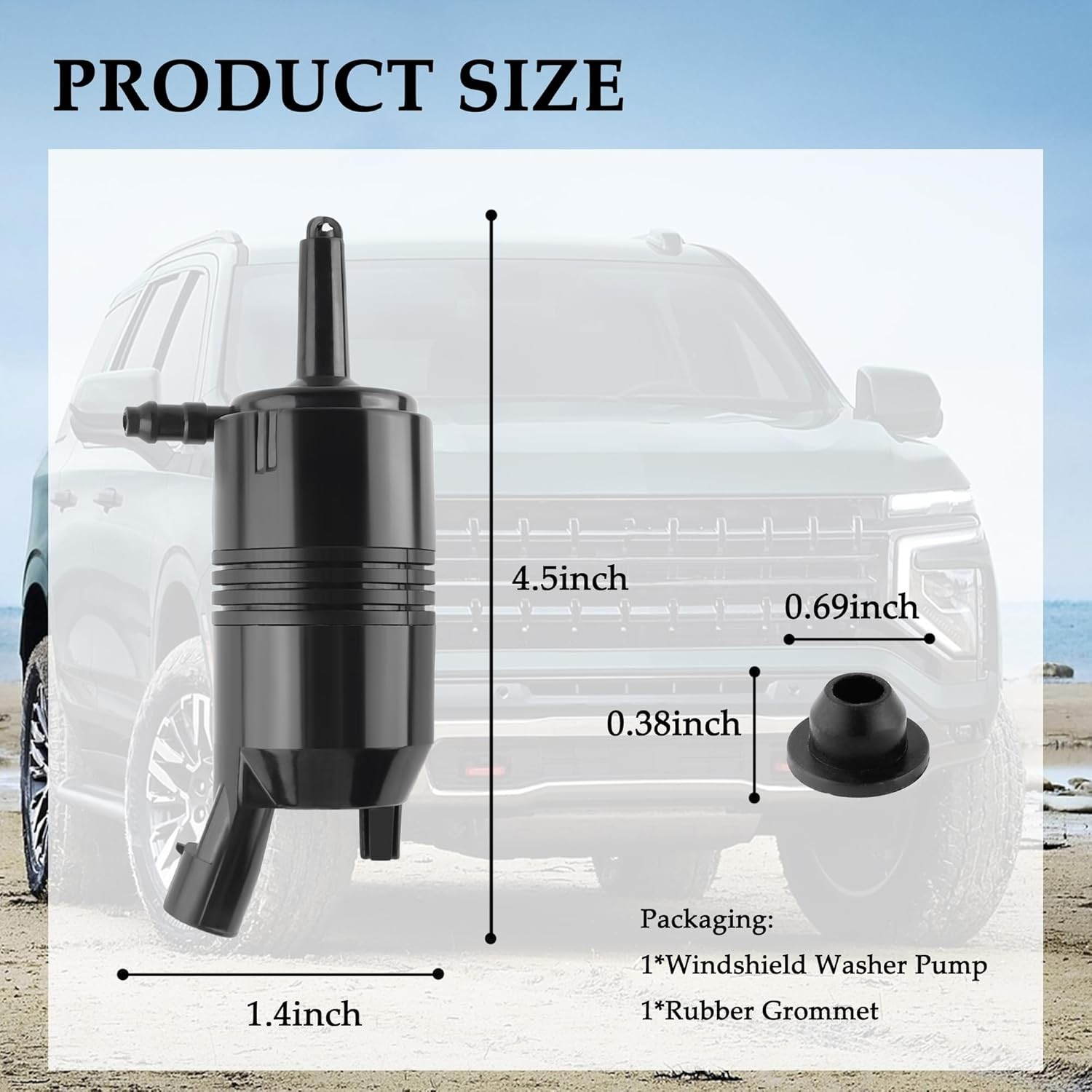 Windshield Washer Pump Replacement OEM#22127652,22127653 with Grommet,Windshield