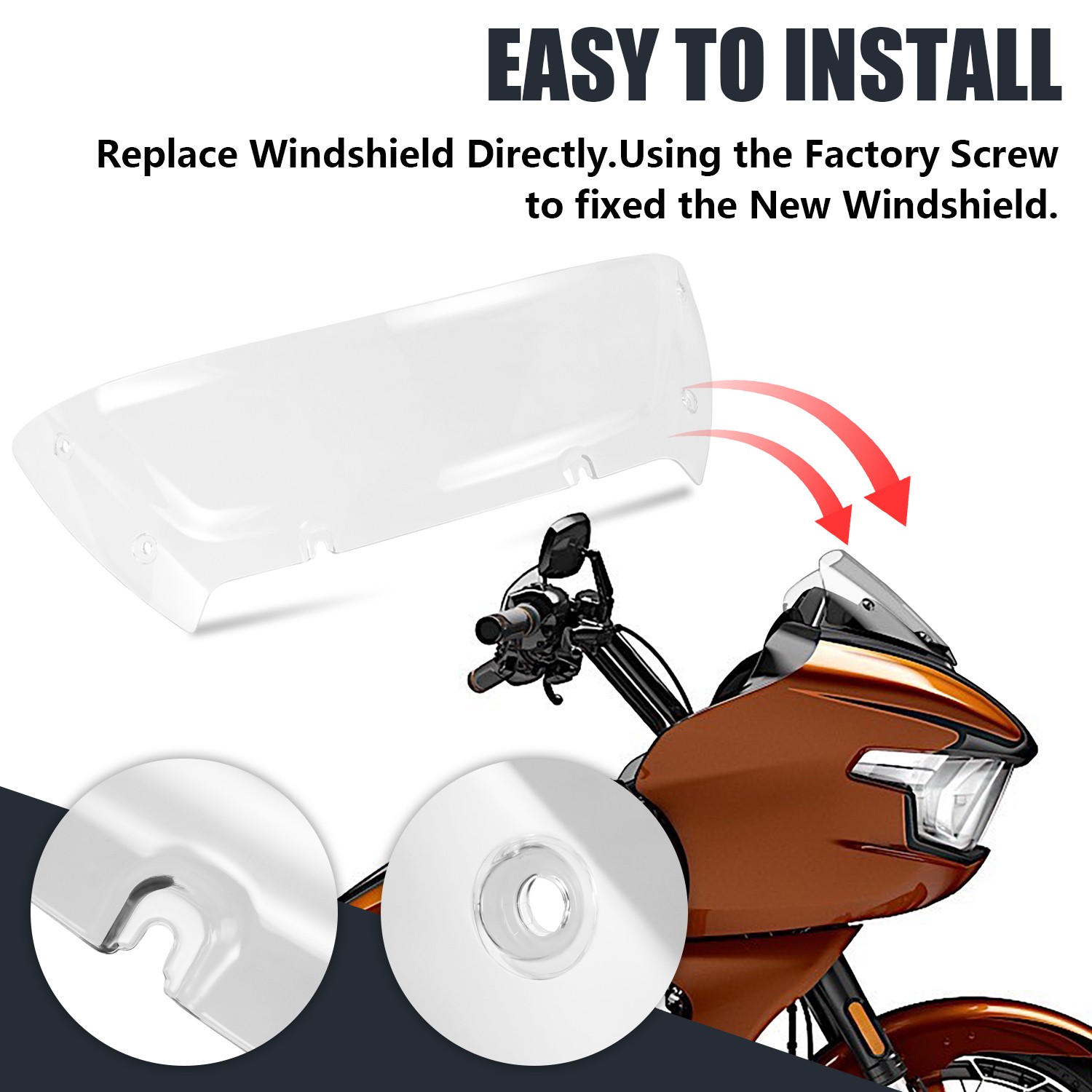 Motorcycle Screen Windscreen For Harley CVO Road Glide FLTRXSE 2023-2024 Clear