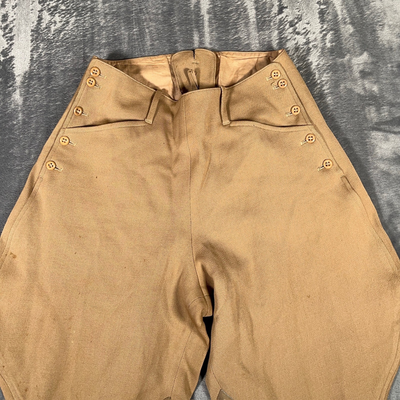 Vintage US Military Cotton Riding Breeches Cavalry Jodhpurs Leather 1910-1930
