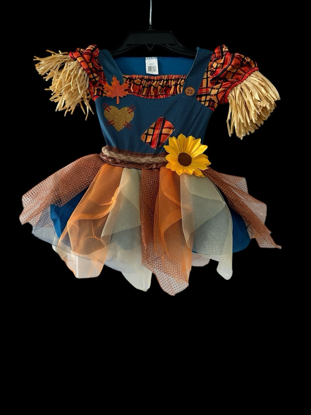 Girls Scarecrow Costume Tutu Skirt Sz 2T Halloween Thanksgiving Fall Pumpkin 2