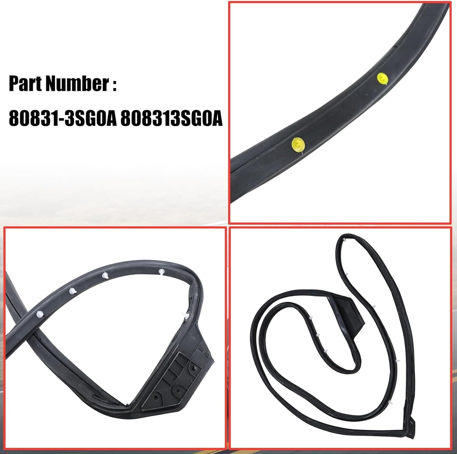 For 2013-2019 Nissan SENTRA Left Front Driver Side Door Rubber Weatherstrip Seal