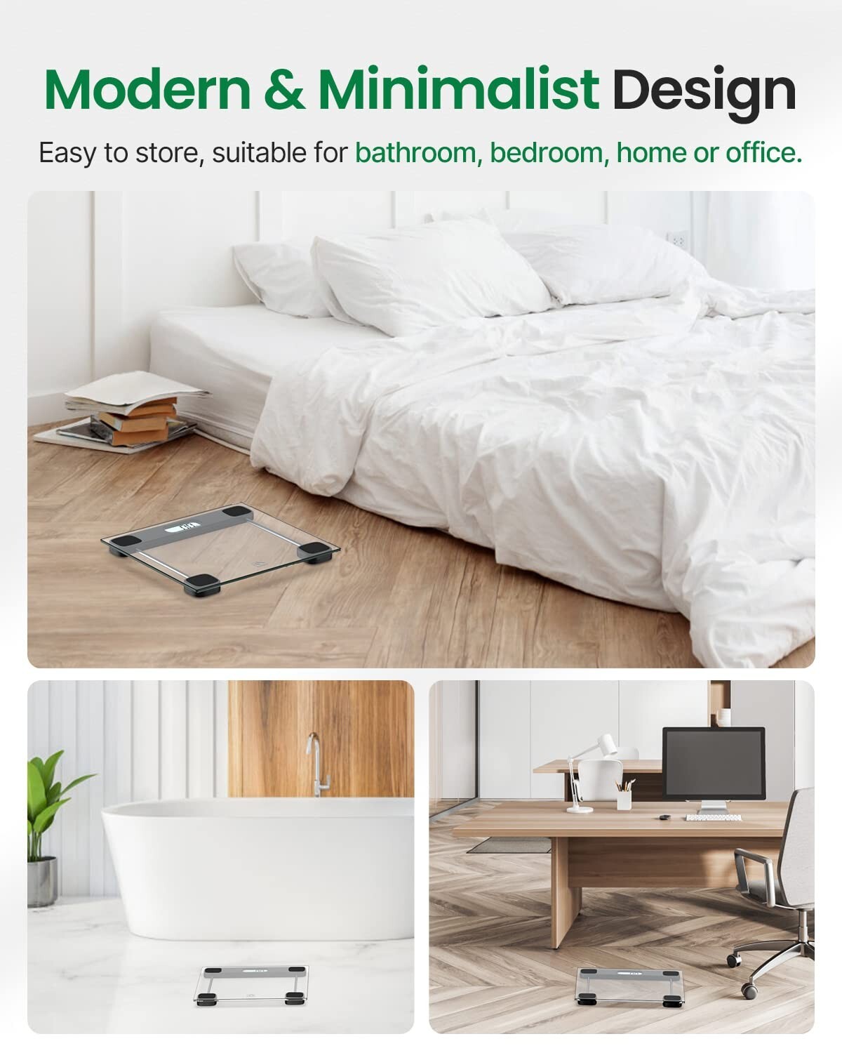 Body Weight Scale with Step-on Techology Bathroom Scale Highly Accurate 400lbs