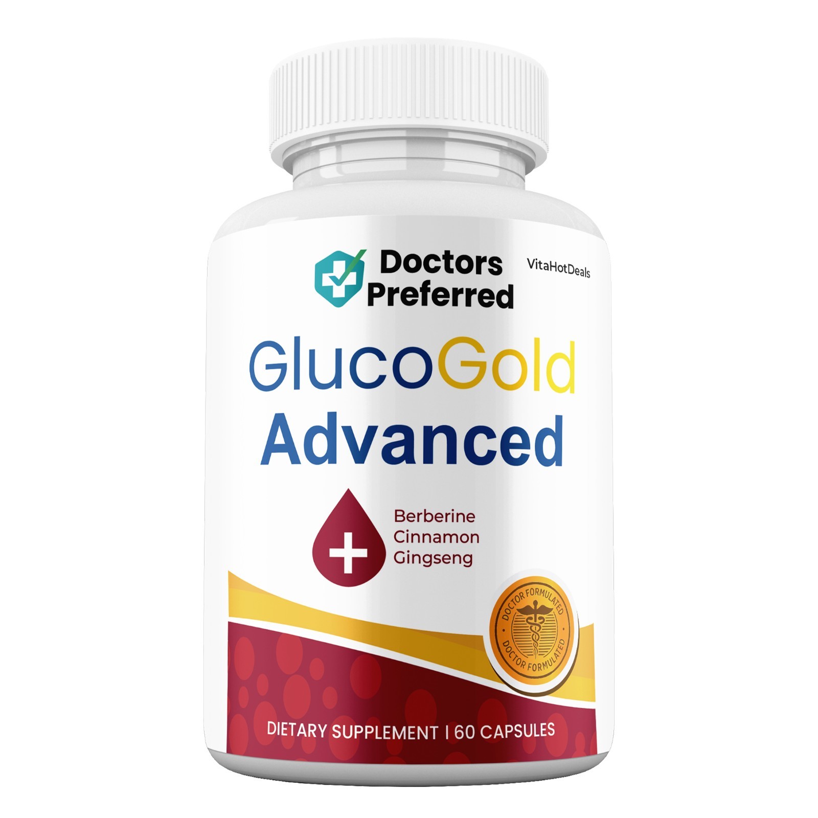 Gluco Gold Advanced Capsules, Max Strength GlucoGold Supplement (5 Pack)