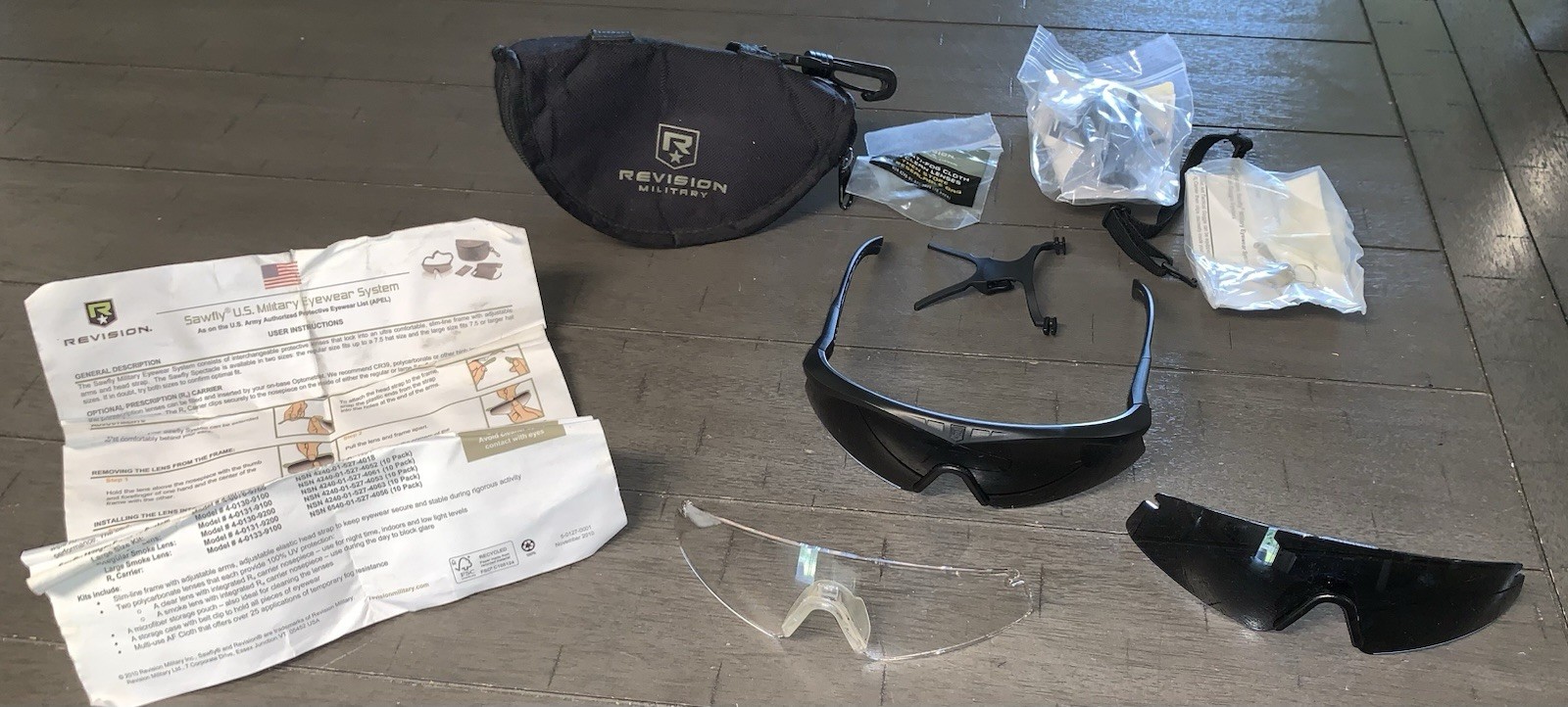 E4 US MILITARY APEL REVISION SAWFLY EYEWEAR SYSTEM GLASSES