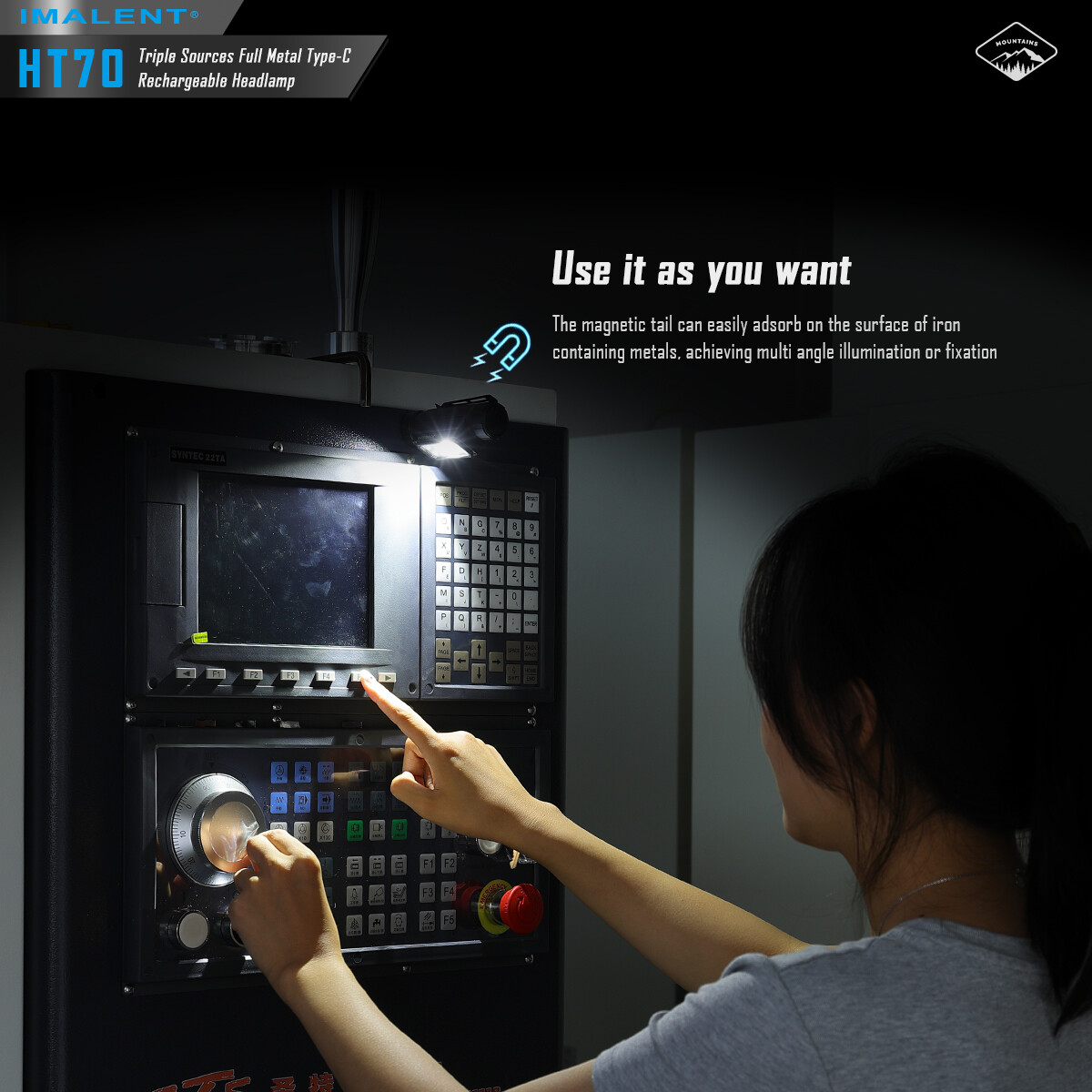 IMALENT HT70 Headtorch 3500 Lumens Headlamp Waterproof Headlight Flashlight